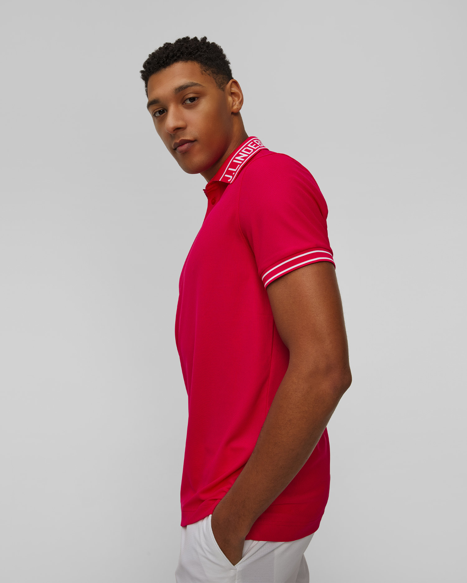 Men's technical polo J.Lindeberg Austin Polo red