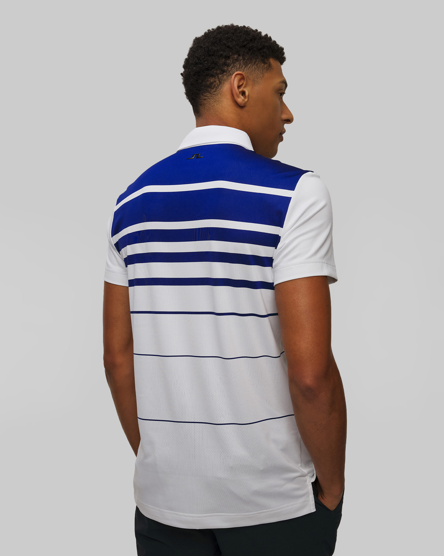 Polo technique blanc et bleu pour hommes J.Lindeberg Olof Polo