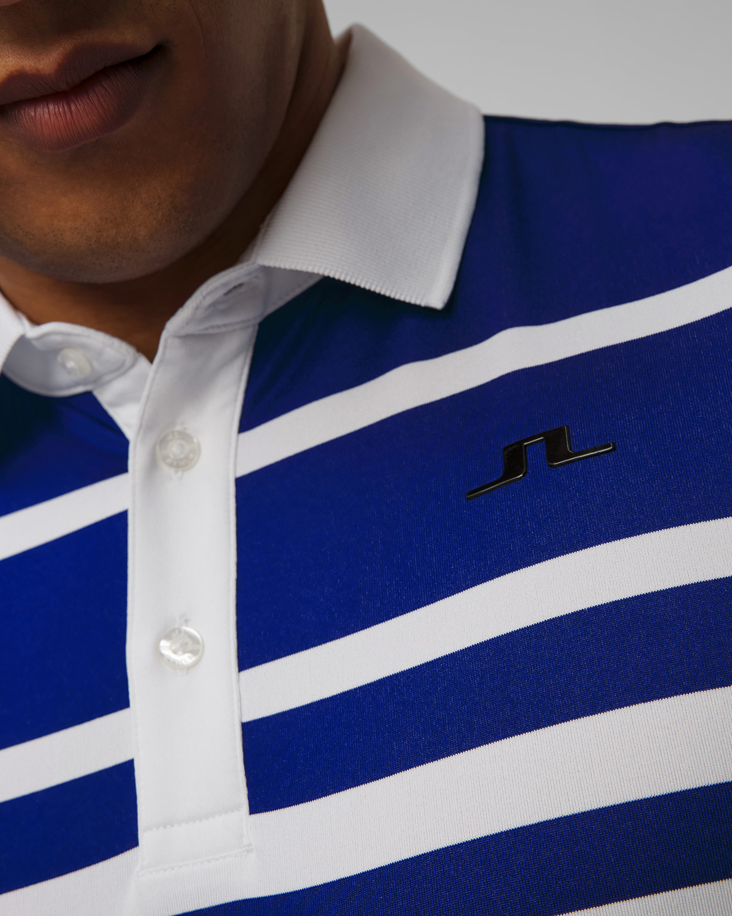 Polo technique blanc et bleu pour hommes J.Lindeberg Olof Polo