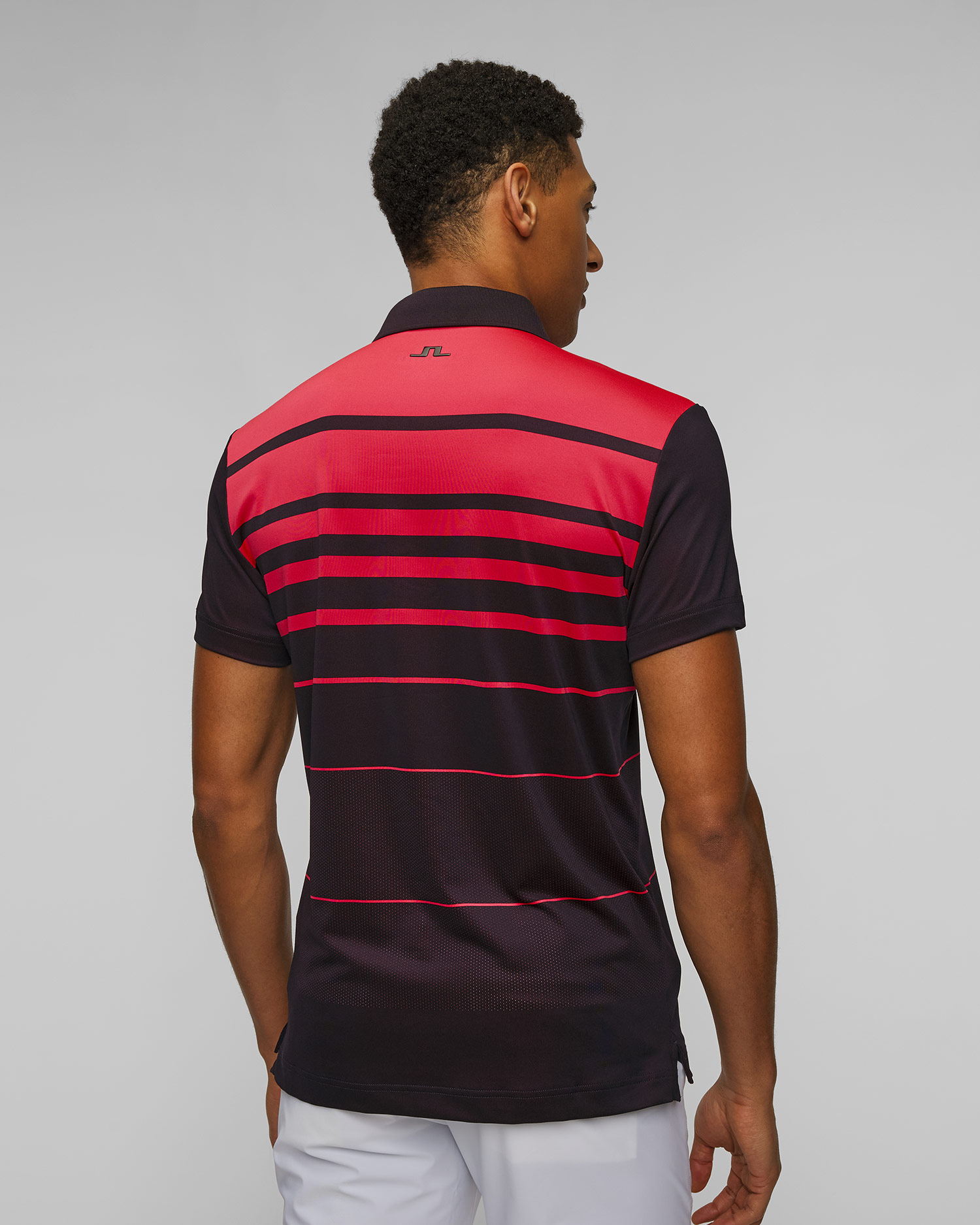 Polo technique bleu marine et rose pour hommes J.Lindeberg Olof Polo