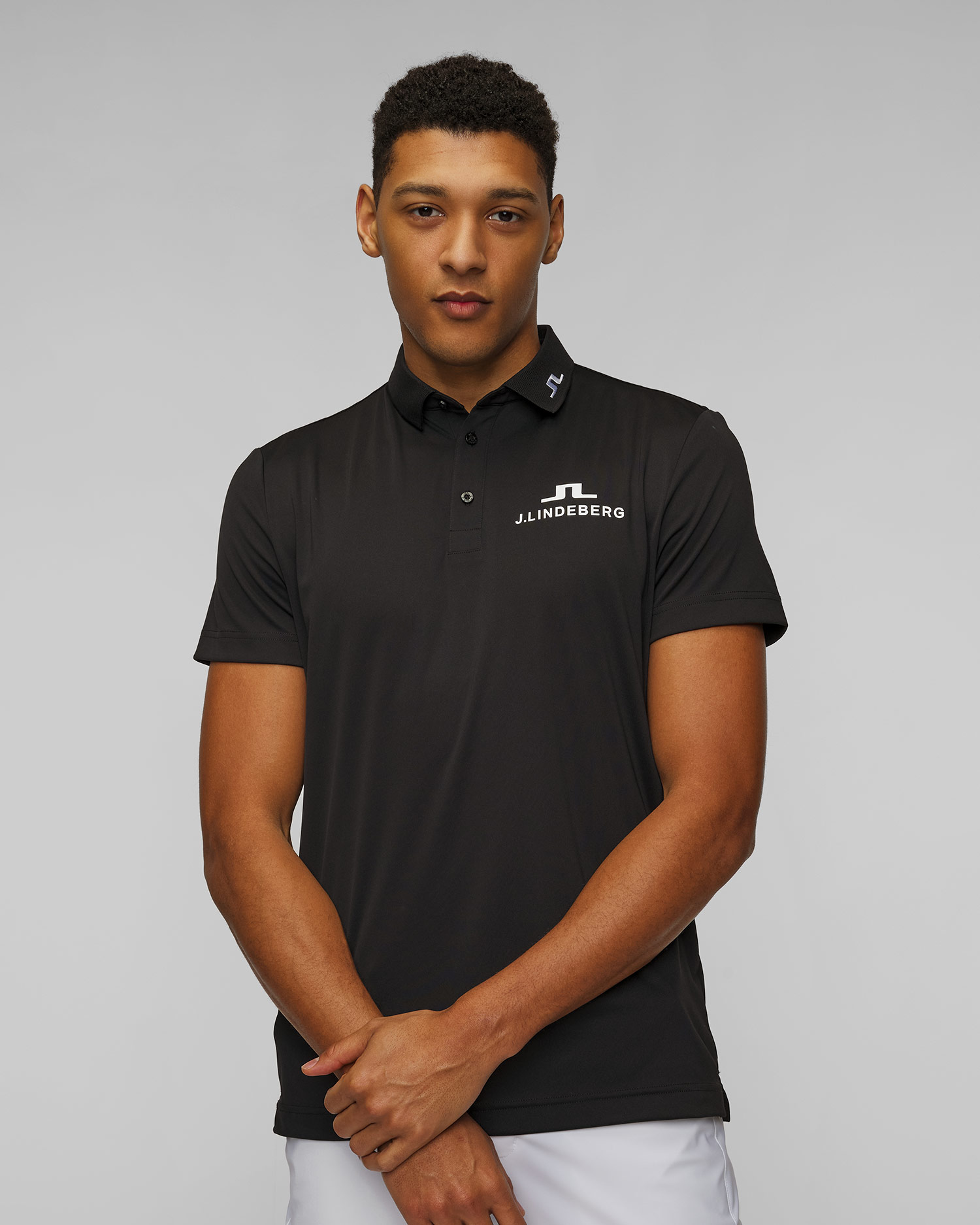 Polo technique noir pour hommes J.Lindeberg KV Tour Golf Polo