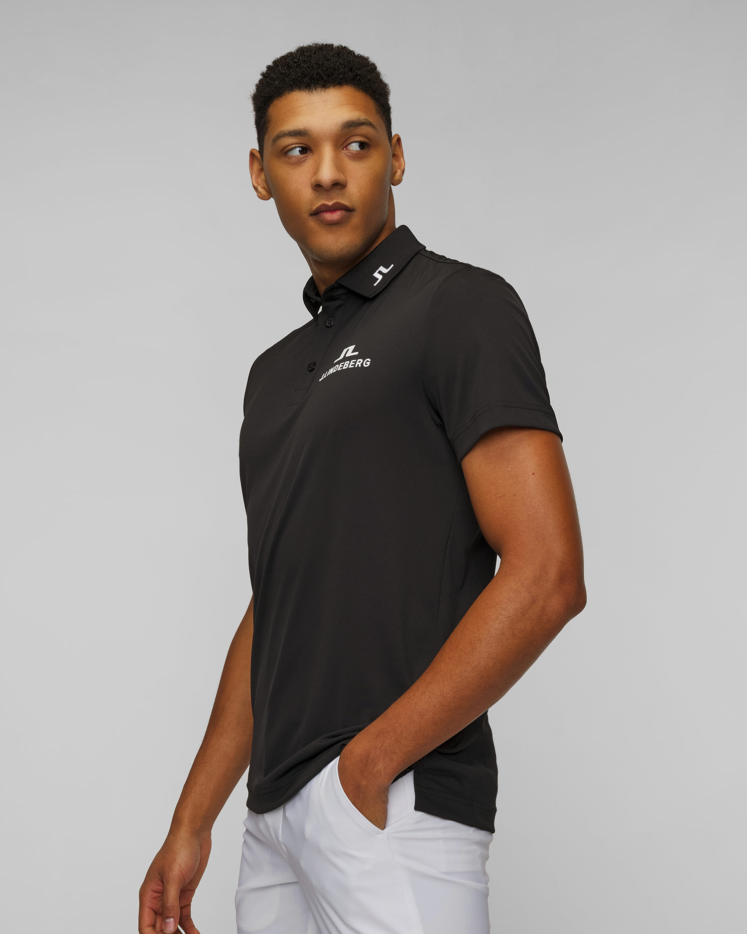 Polo technique noir pour hommes J.Lindeberg KV Tour Golf Polo