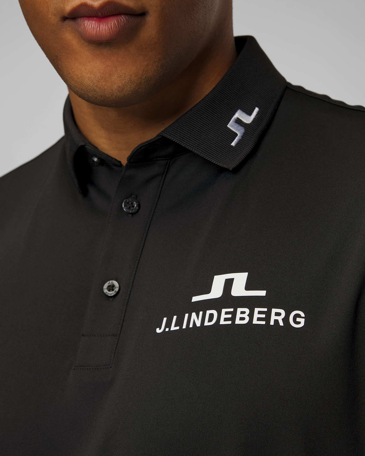 Polo technique noir pour hommes J.Lindeberg KV Tour Golf Polo