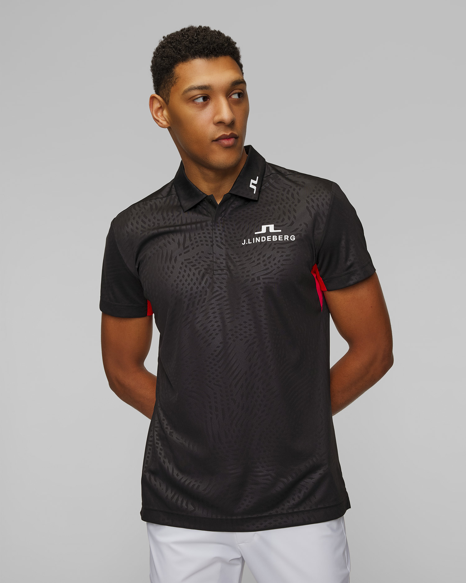 Pánska funkčná polokošeľa J.Lindeberg Dario Tour Golf Polo čierna