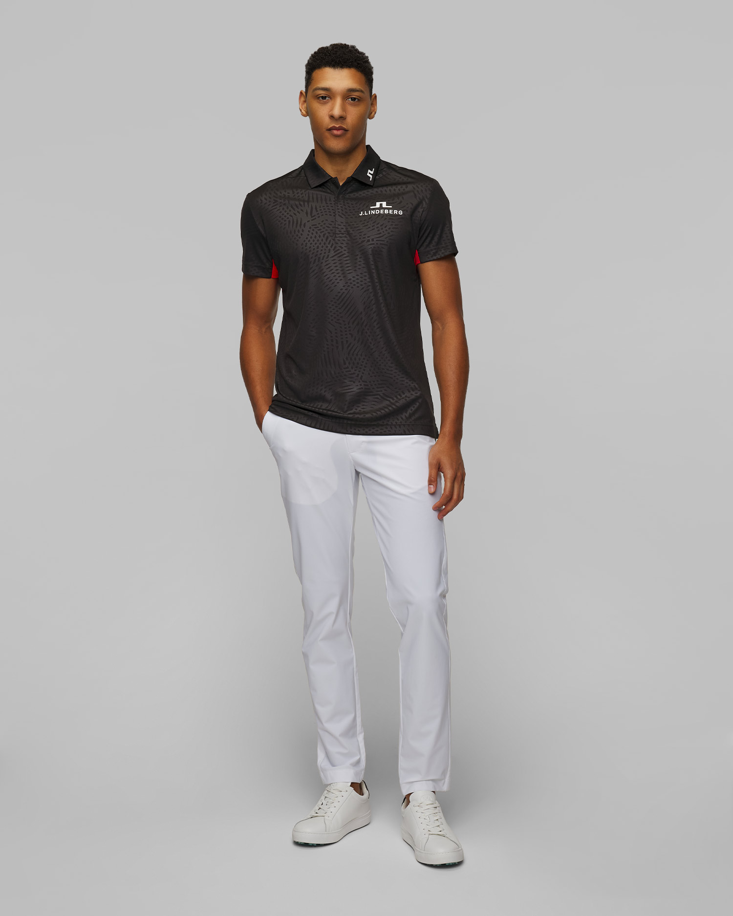Pánska funkčná polokošeľa J.Lindeberg Dario Tour Golf Polo čierna