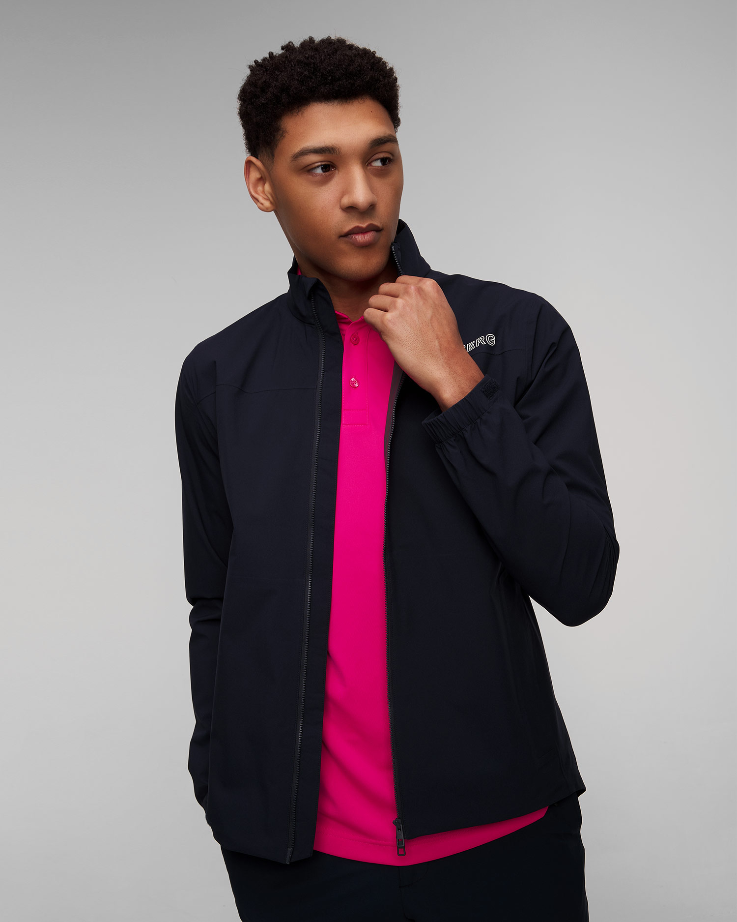 Men's navy blue J.Lindeberg Bridge Rain Jacket