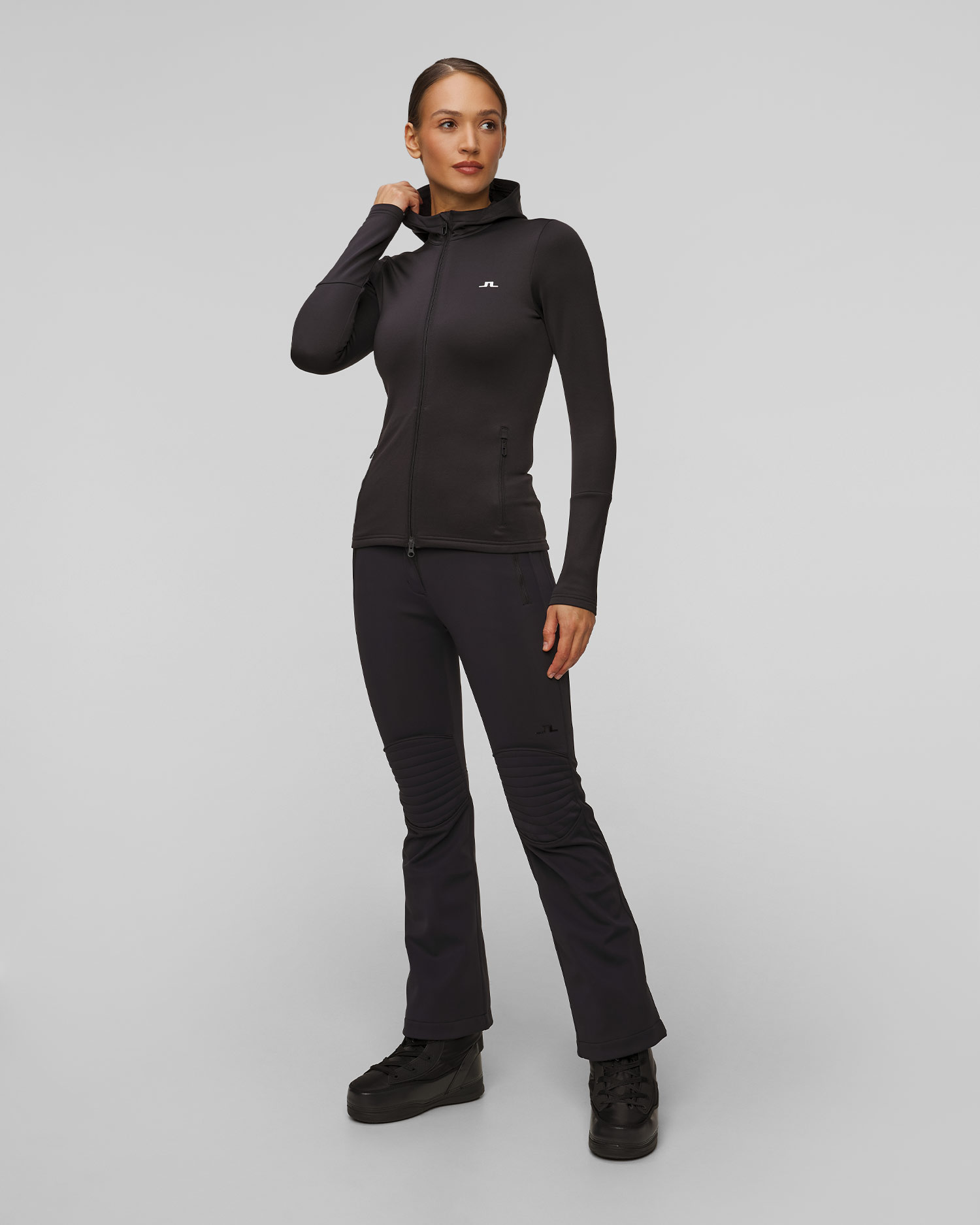 Women's black sweatshirt J.Lindeberg W Aerial Zip Hood
