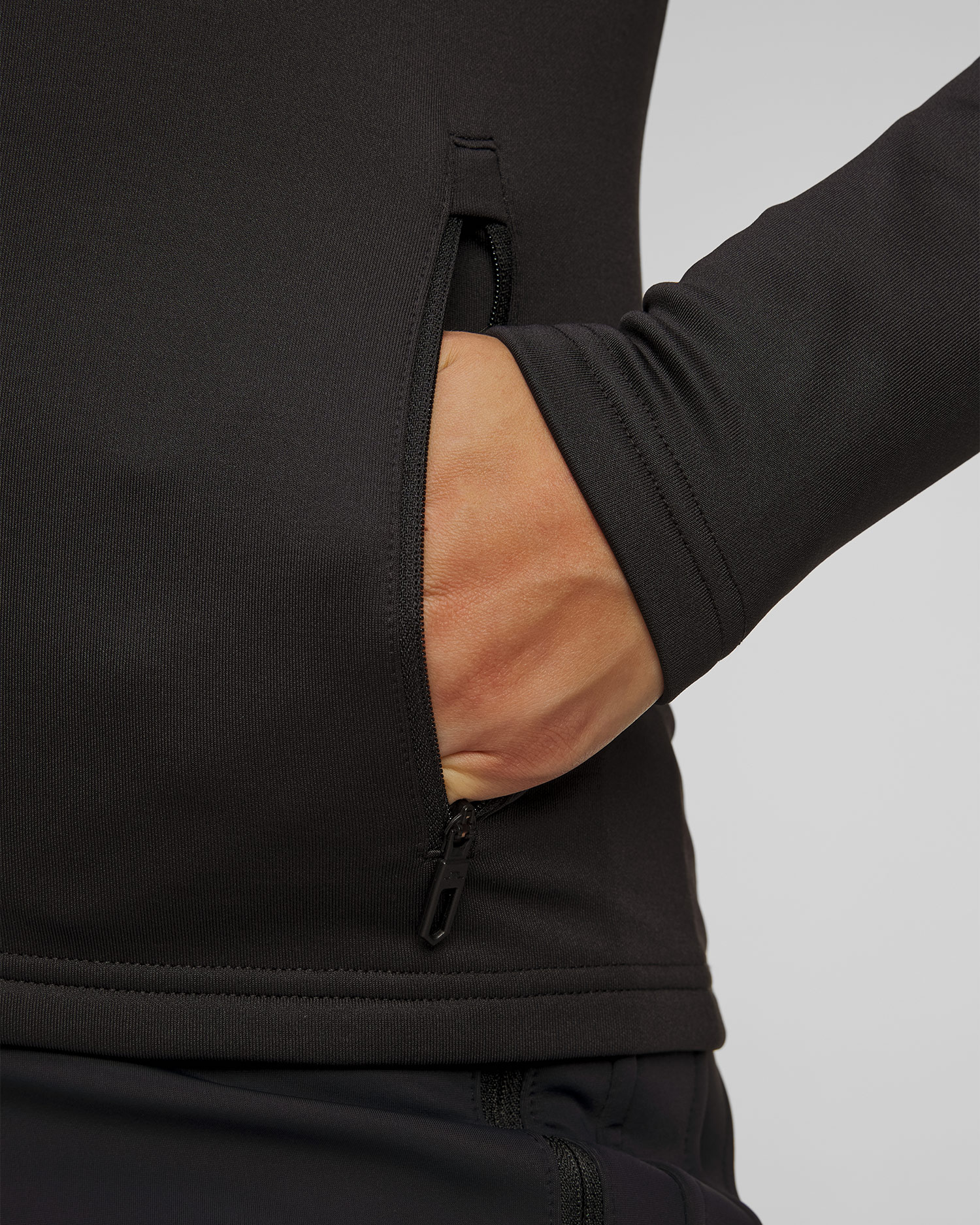 Hanorac negru pentru femei J.Lindeberg W Aerial Zip Hood