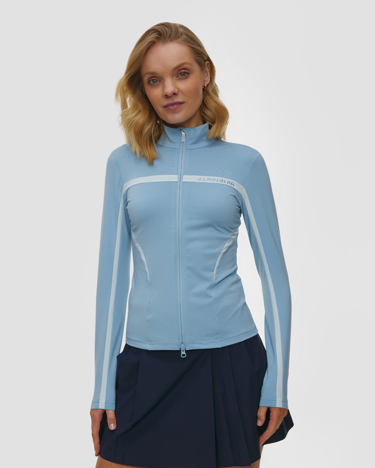 Bluză pentru femei J.Lindeberg Ladies Janice Mid Layer, Culoare/Model: Niebieski