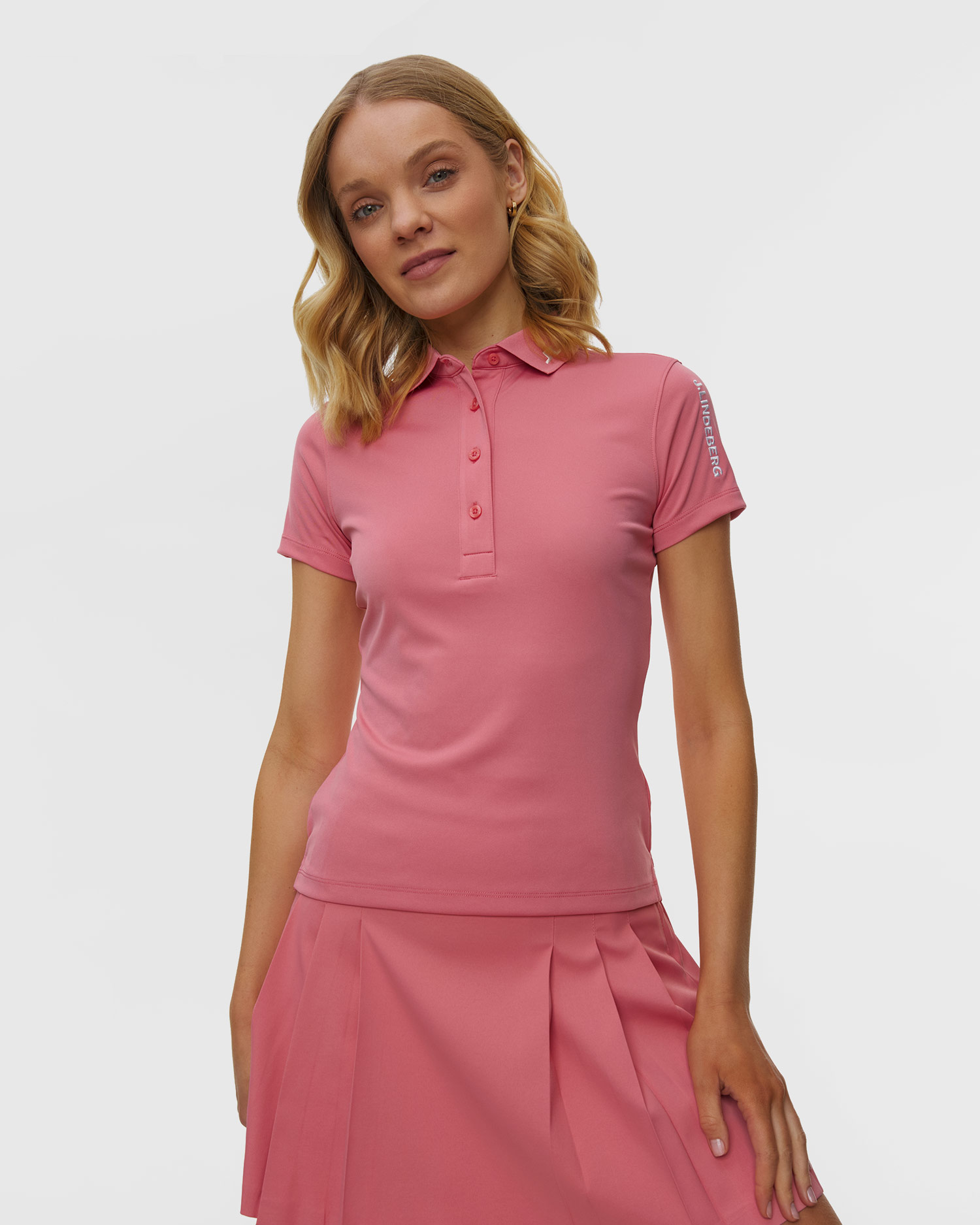 Dámska polokošeľa J.Lindeberg Ladies Tour Tech Polo, Farba-Vzor: Różowy