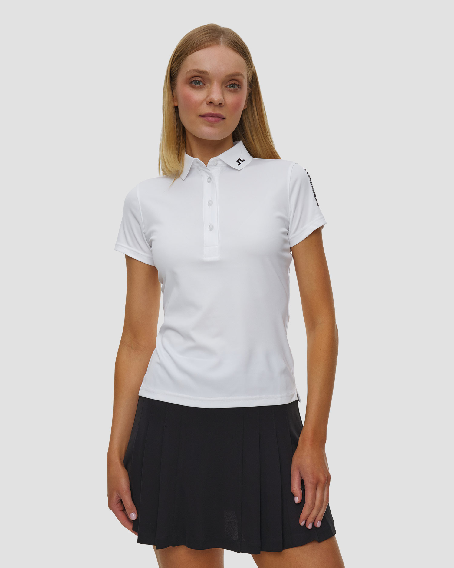 J.Lindeberg Ladies Tour Tech Polo shirt, Color/Pattern: Biały