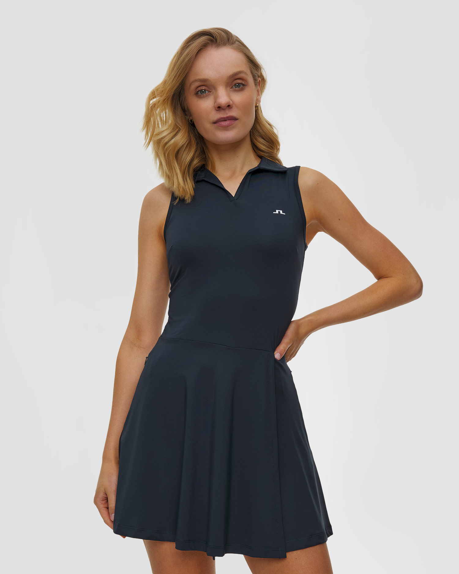 J.Lindeberg Ladies Dana Dress Sportkleid, Farbe/Muster: Granatowy