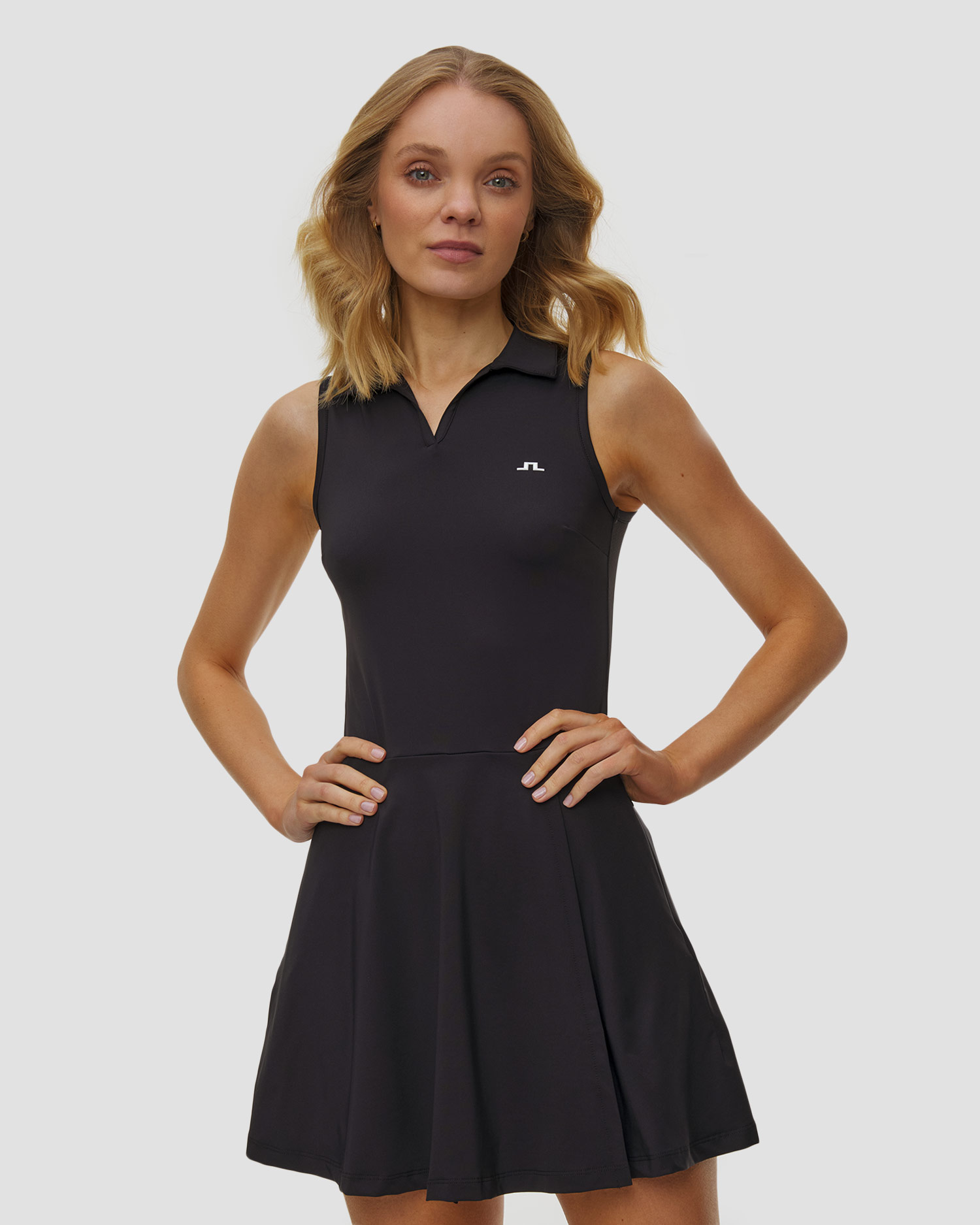 J.Lindeberg Ladies Dana Dress Sportkleid, Farbe/Muster: Czarny