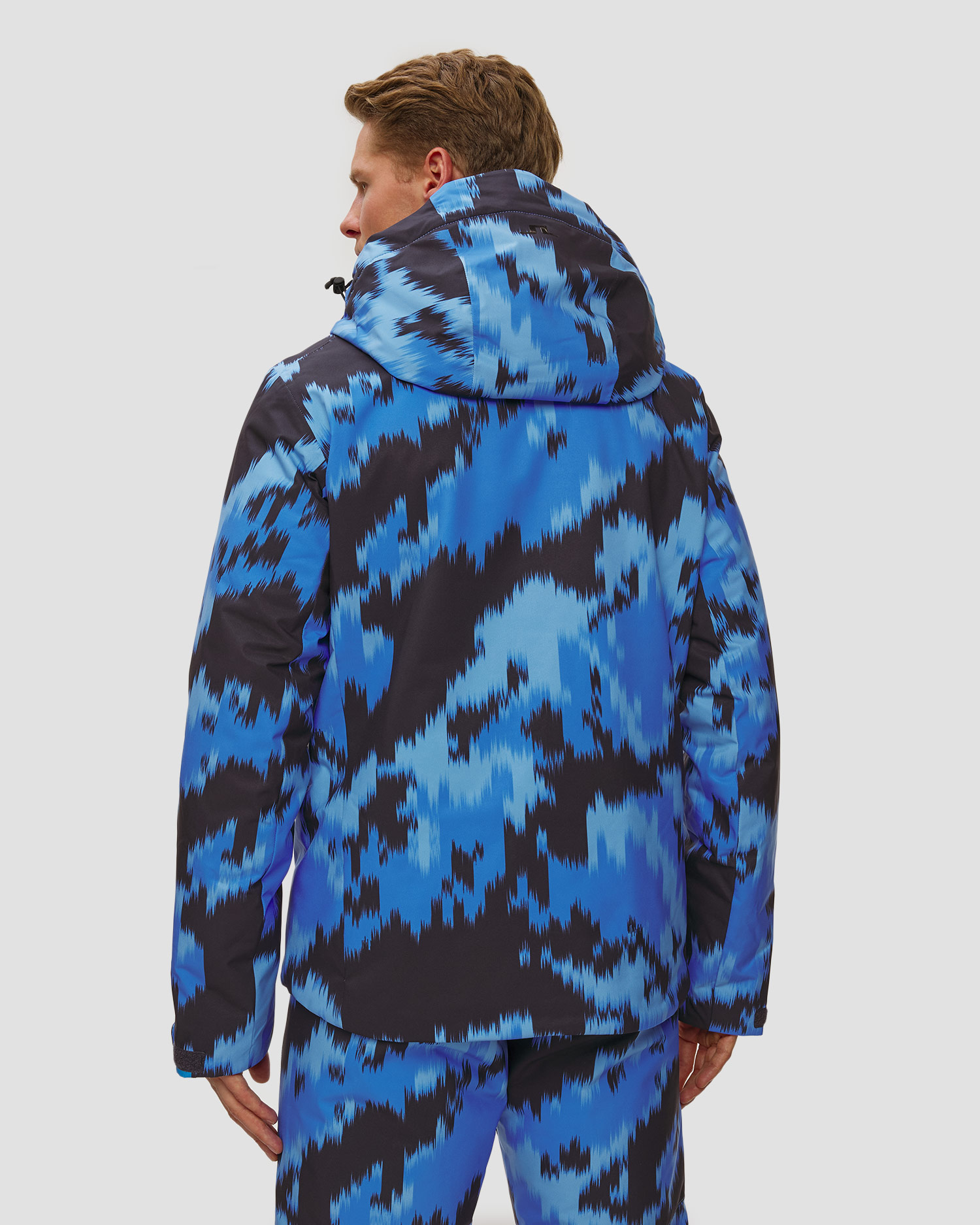J.Lindeberg Ace Jacket Printed Herren-Skijacke in Blau und Schwarz