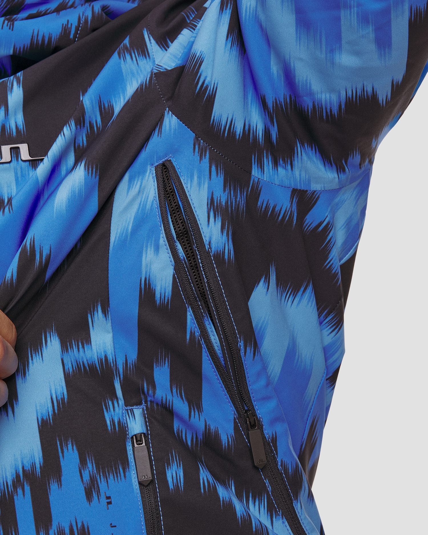 J.Lindeberg Ace Jacket Printed Herren-Skijacke in Blau und Schwarz