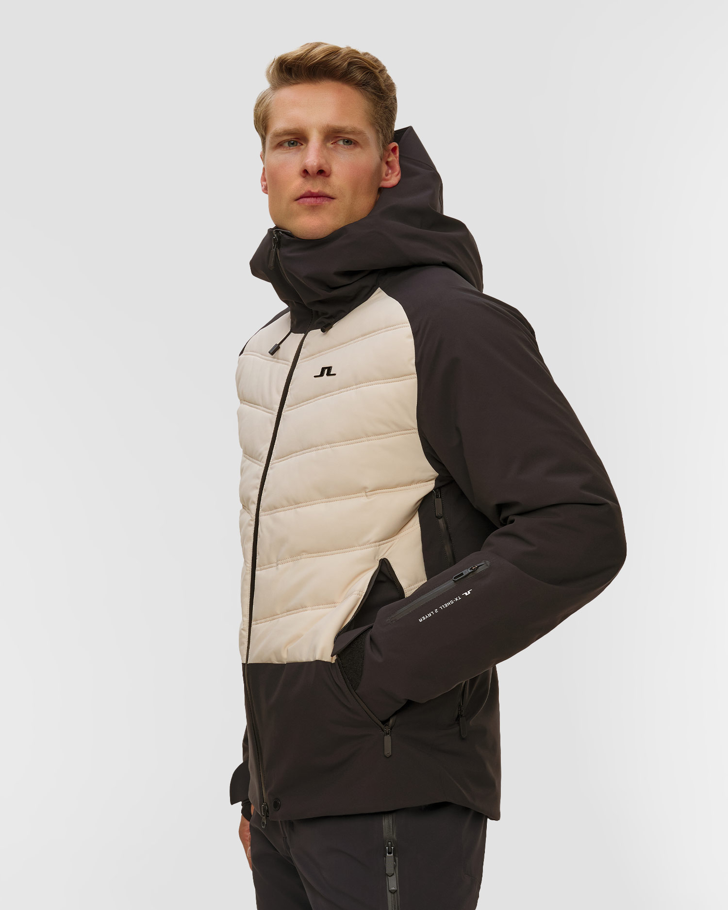 Giacca da sci da uomo J.Lindeberg Woody Jacket nero-crema