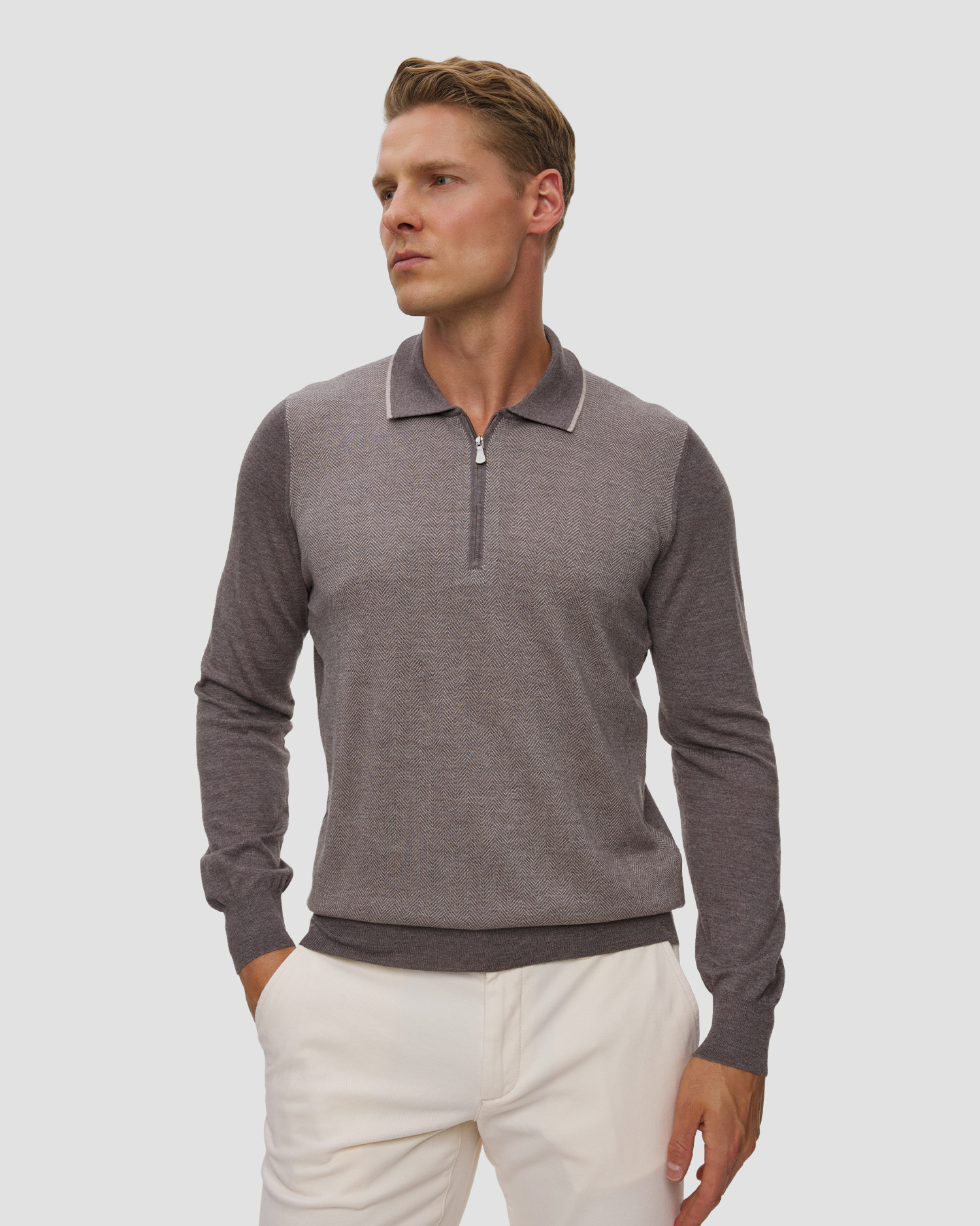 Gran Sasso Herrenpullover mit Polokragen