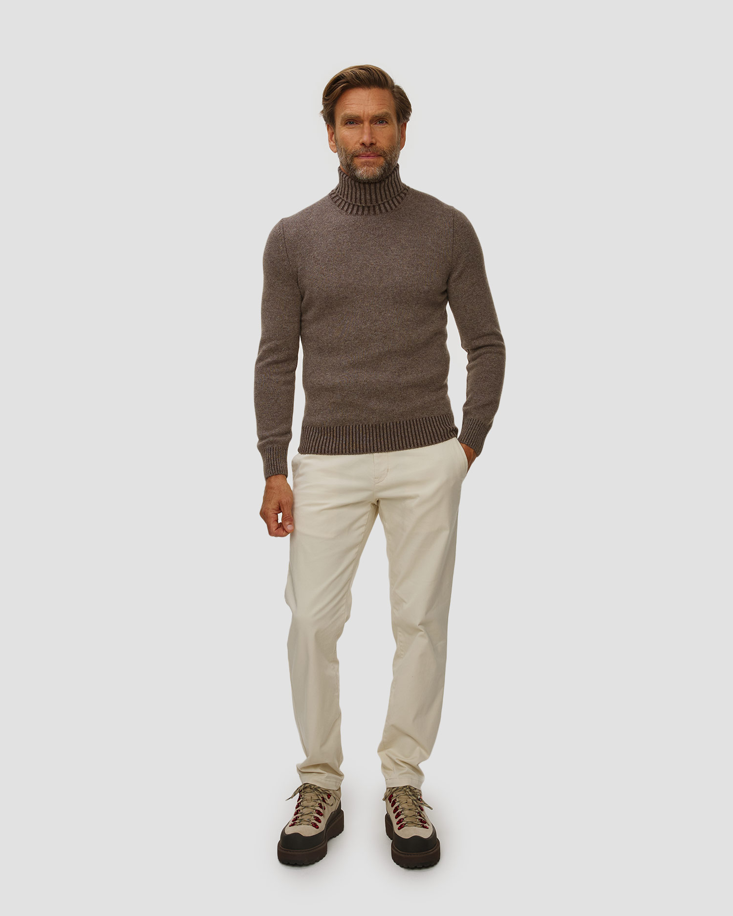 Maglione in cashmere da uomo Gran Sasso, Colore/Disegno: Brązowy