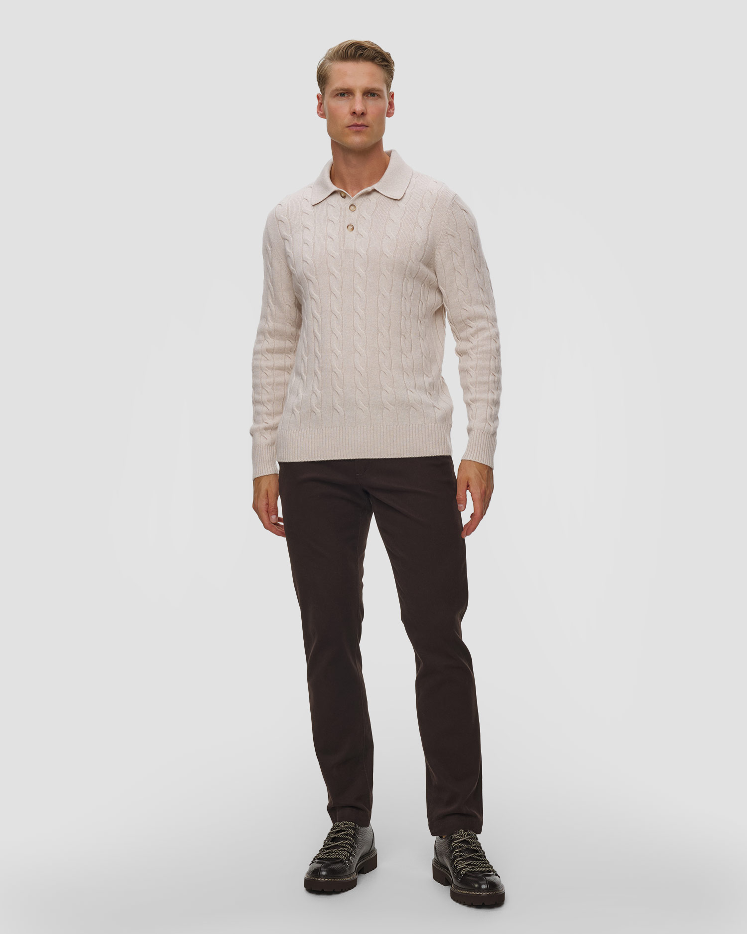 Gran Sasso Herren-Polopullover aus Kaschmir