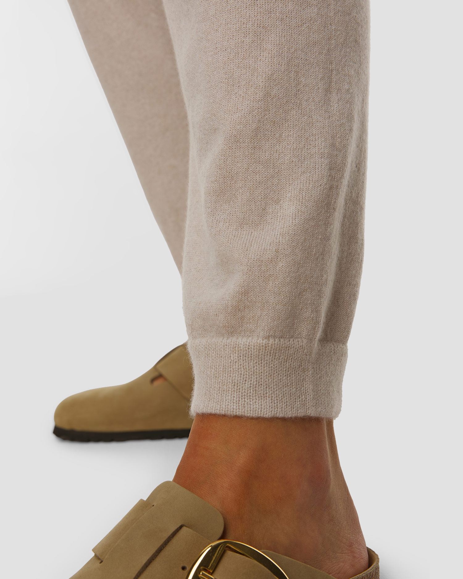 Pantaloni din cașmir bej pentru femei Gran Sasso