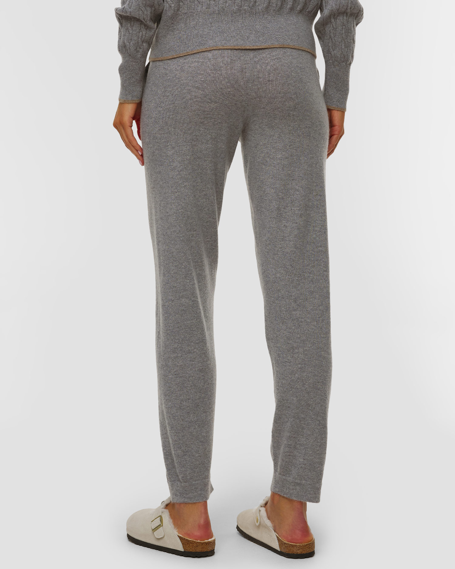 Pantaloni din cașmir gri pentru femei Gran Sasso