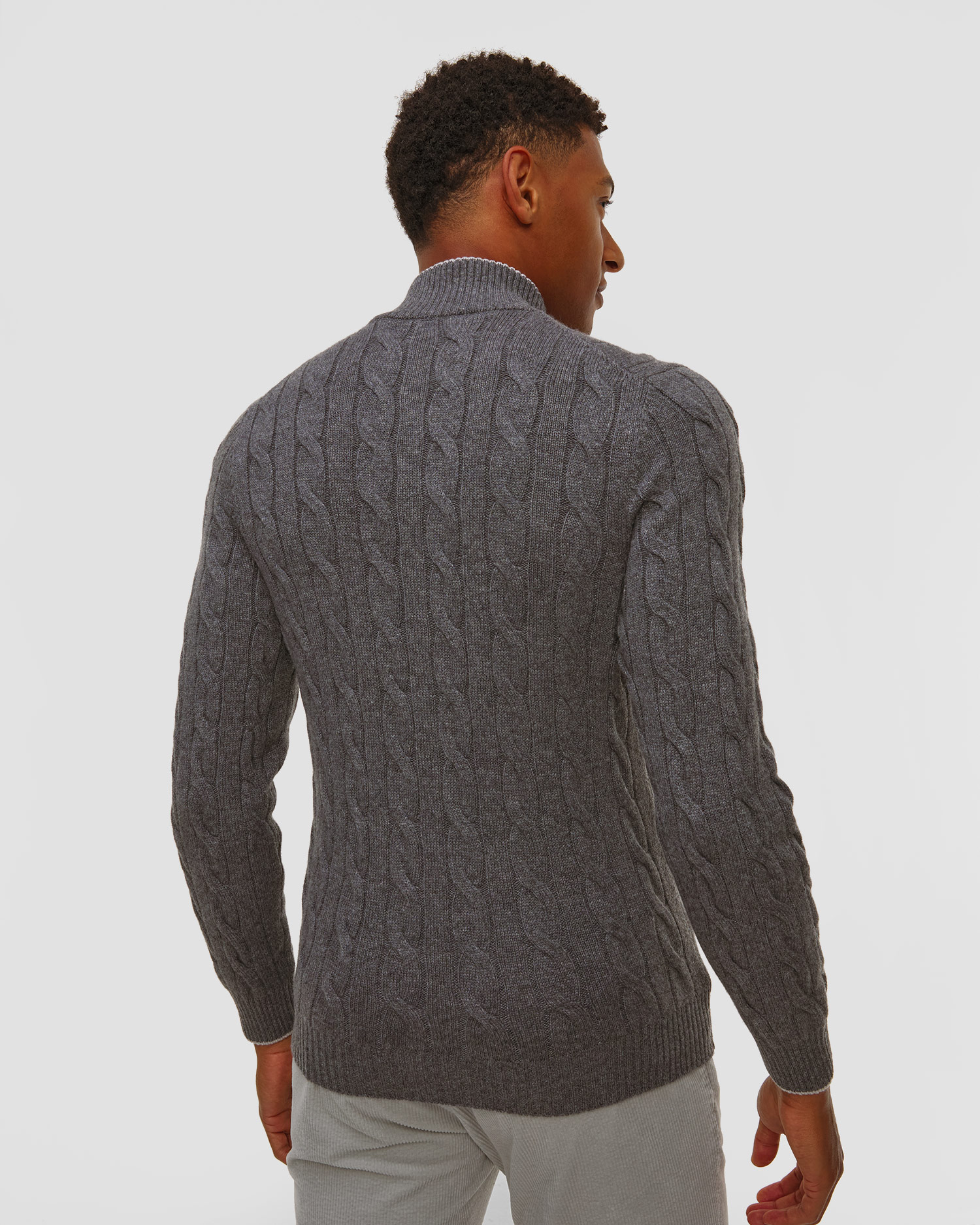 Pull zippé en cachemire pour hommes Gran Sasso