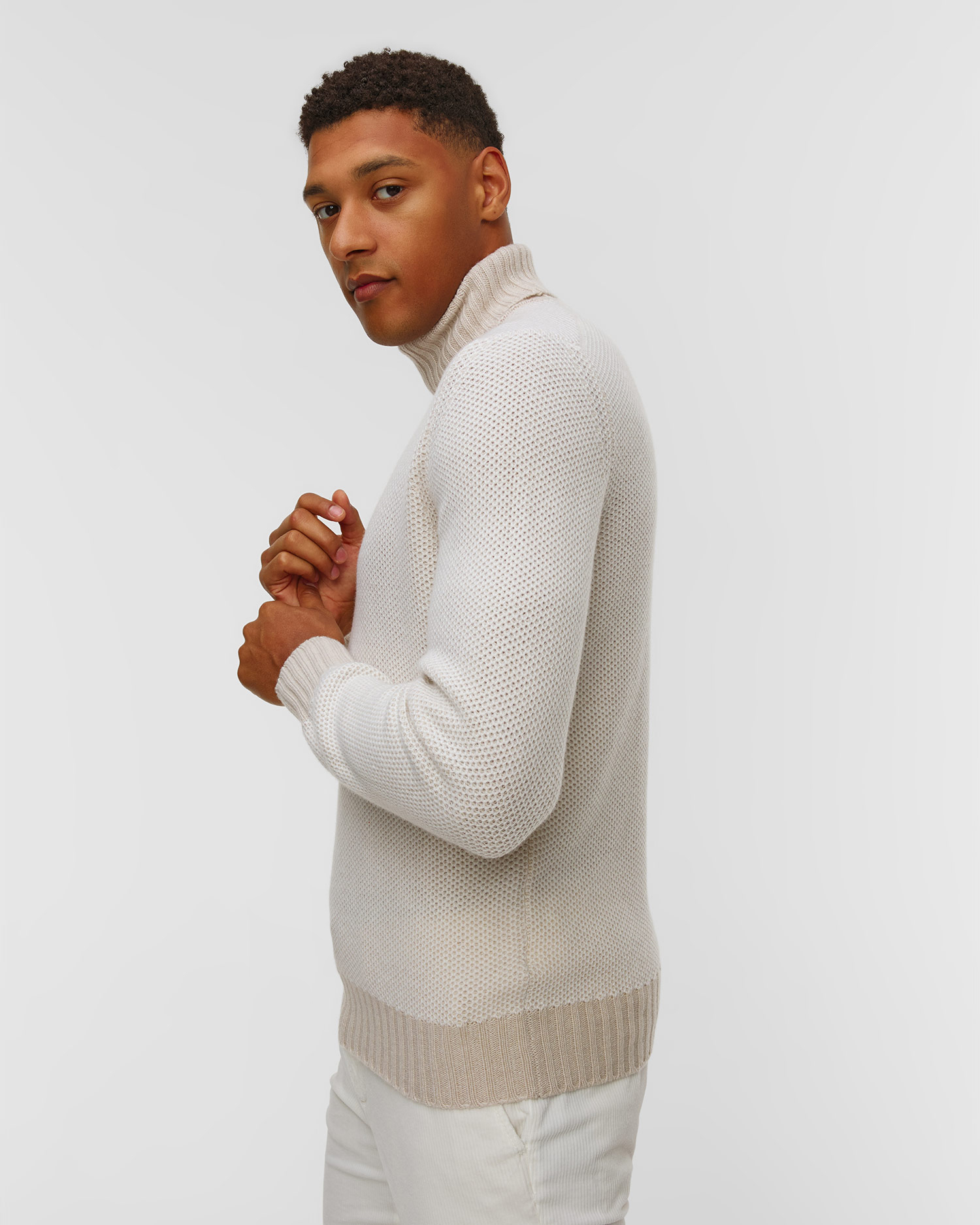 Pull à col roulé en cachemire pour hommes Gran Sasso