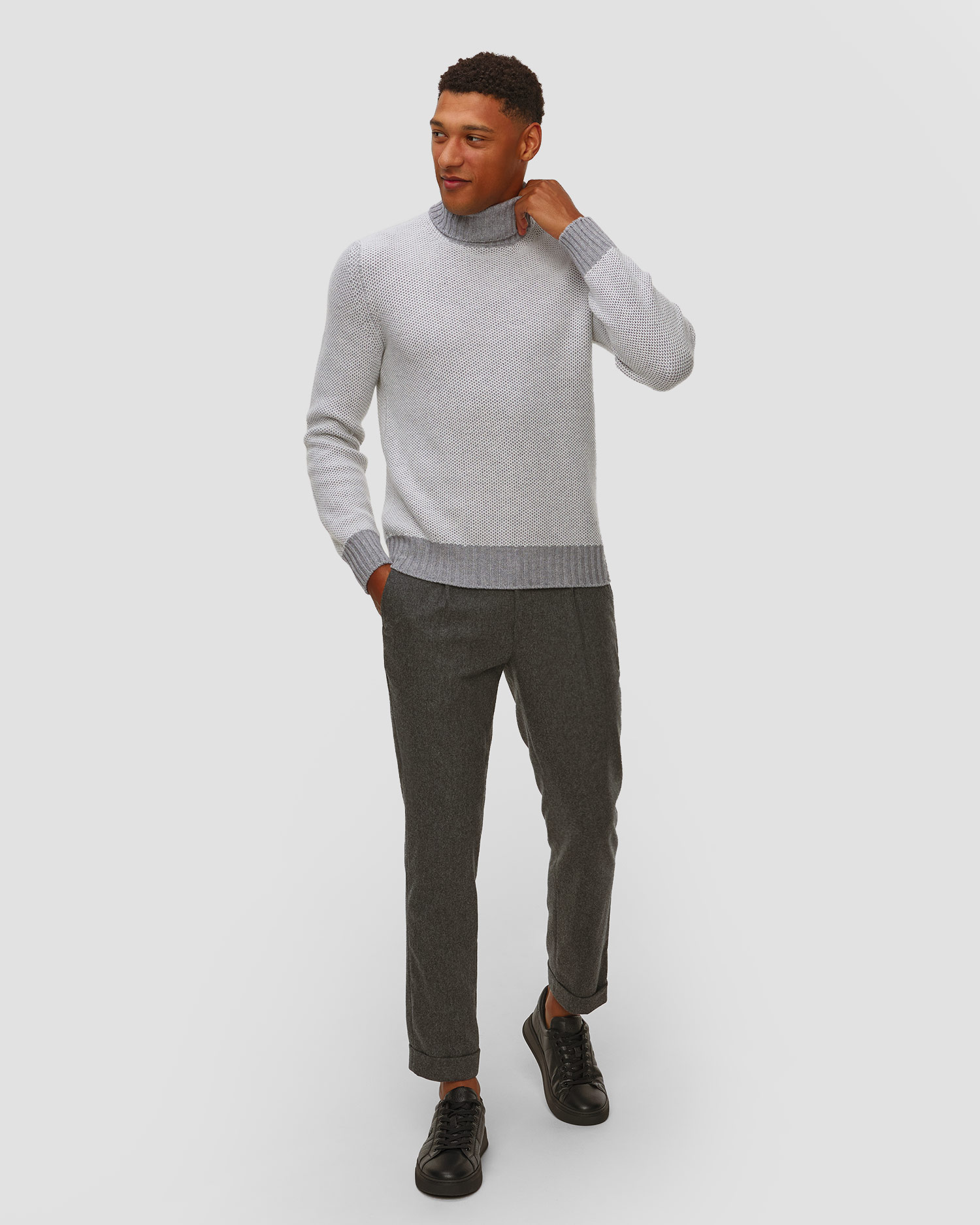 Pull à col roulé en cachemire pour hommes Gran Sasso