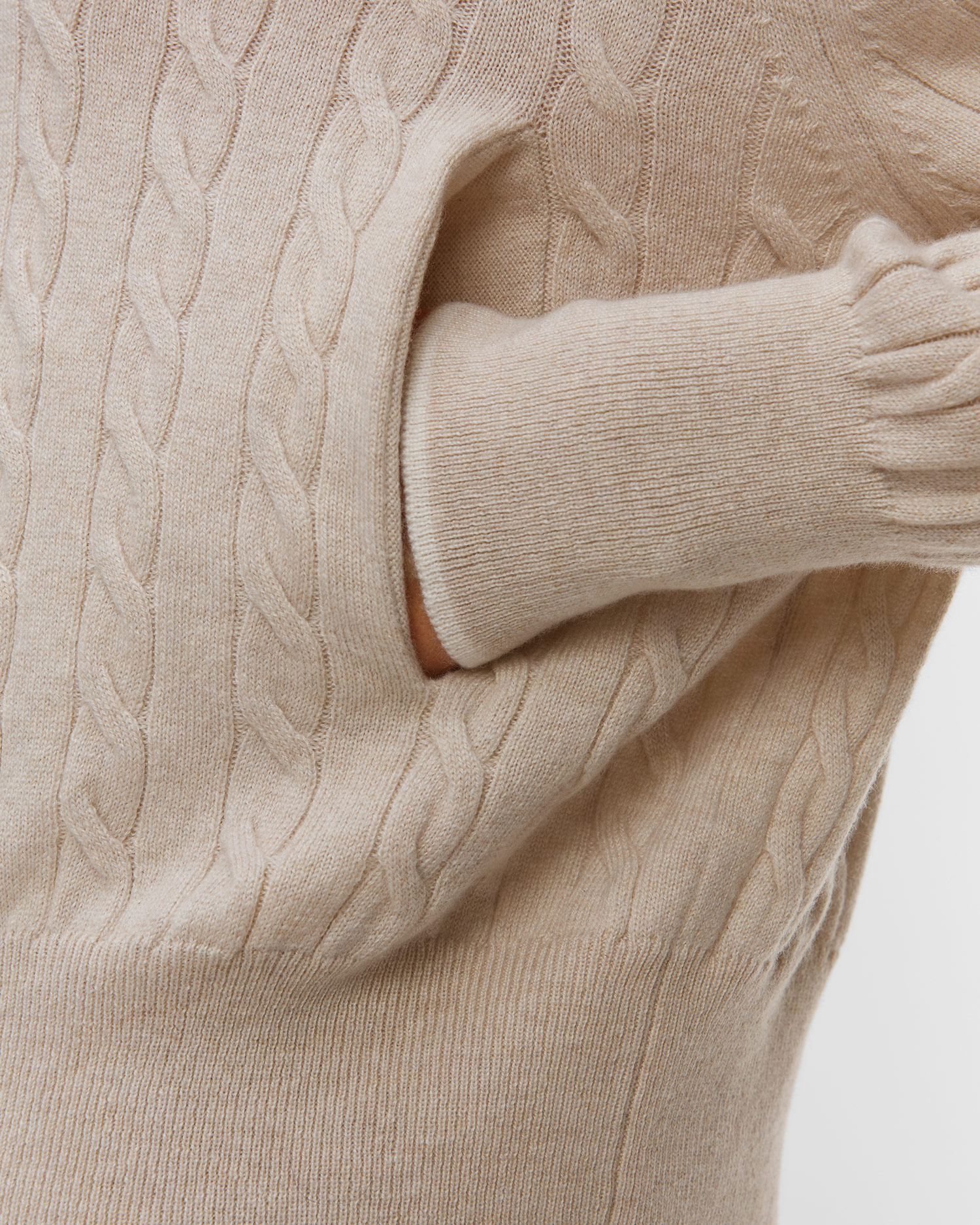 Pulover bej din cașmir pentru femei Gran Sasso