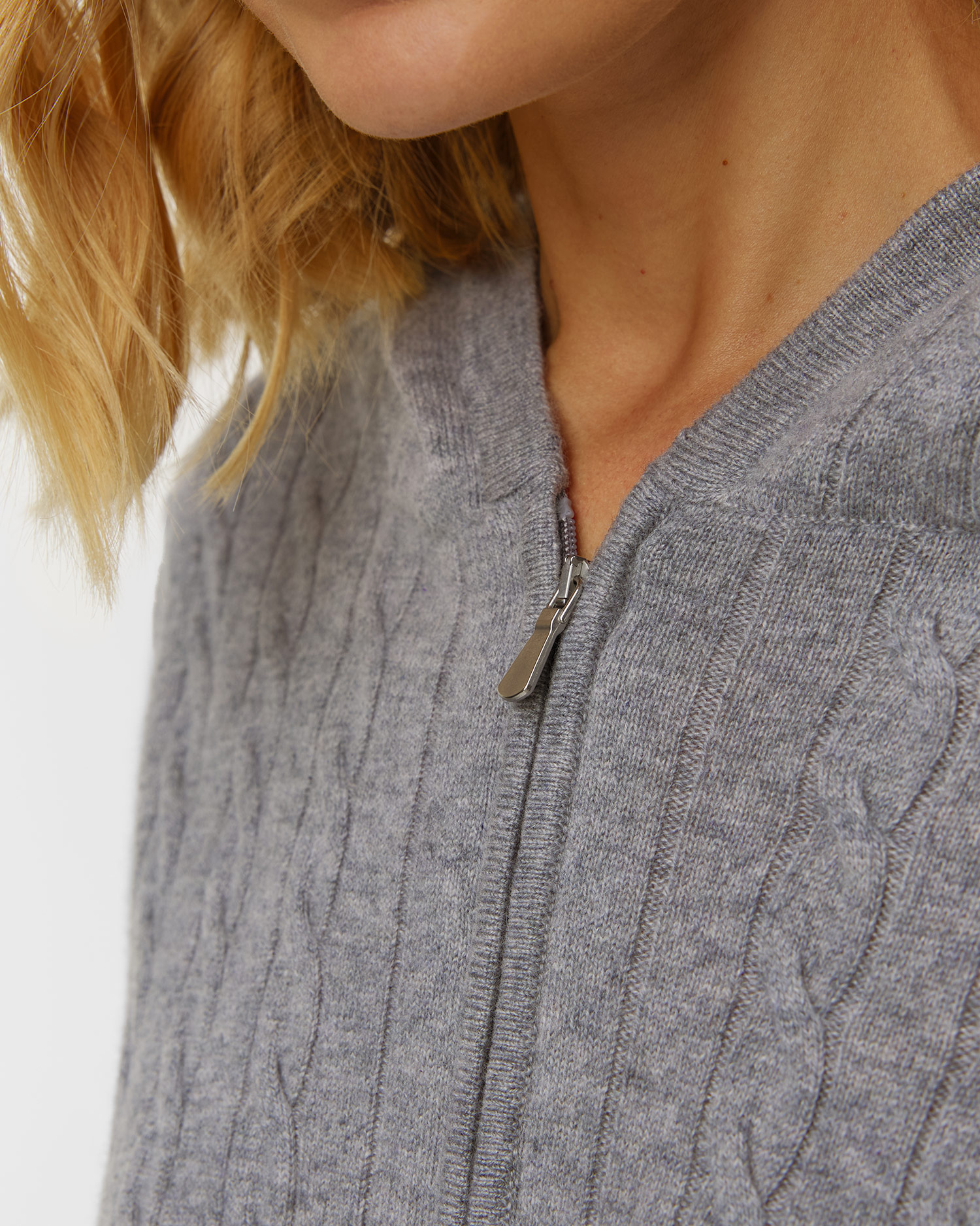 Pulover gri din cașmir pentru femei Gran Sasso