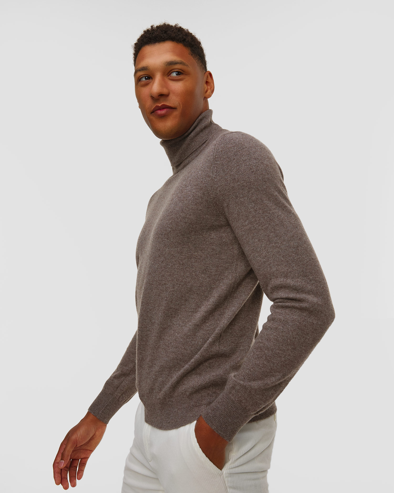 Pull à col roulé en cachemire pour hommes Gran Sasso