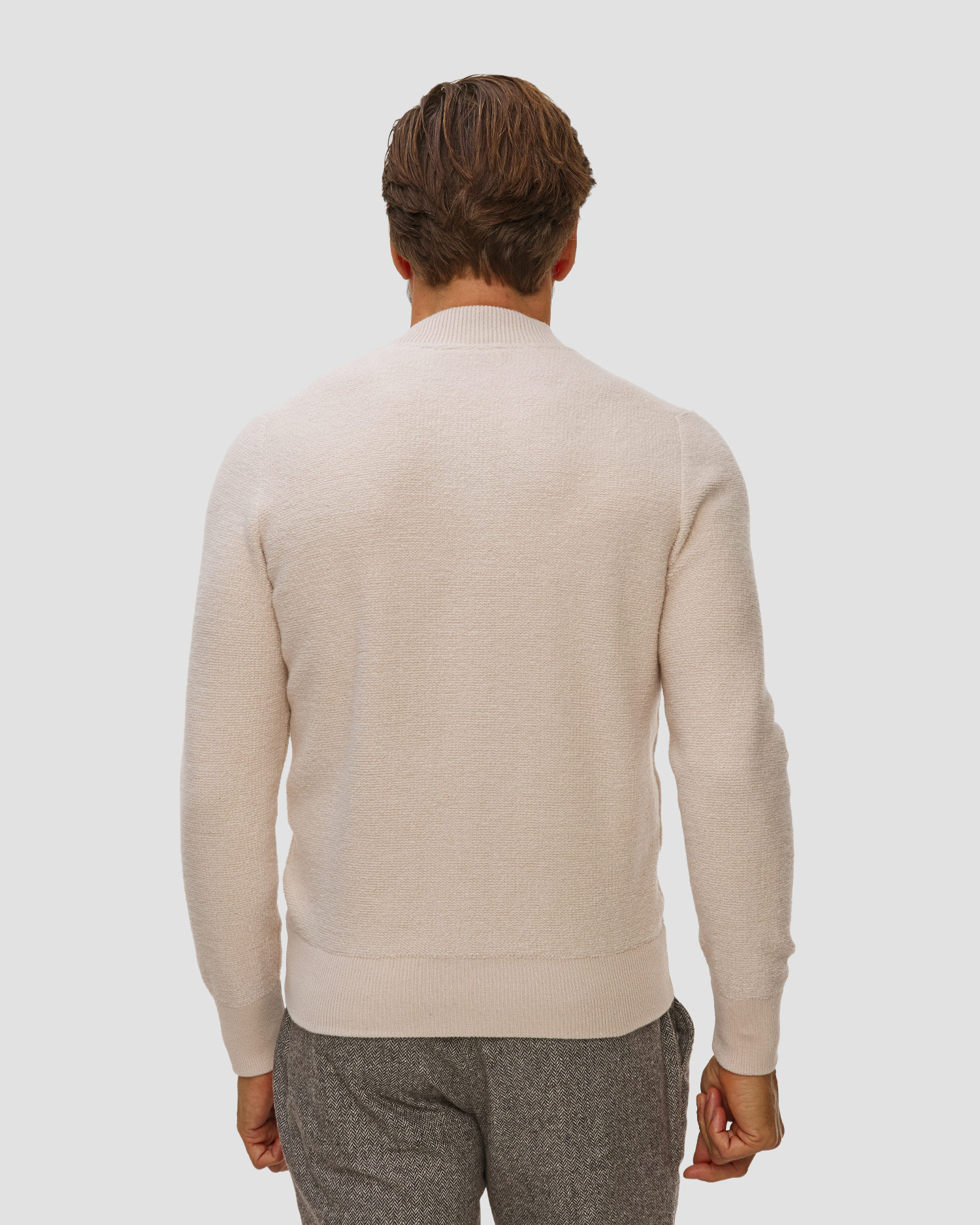 Pánský béžový vlněný svetr na zip Gran Sasso