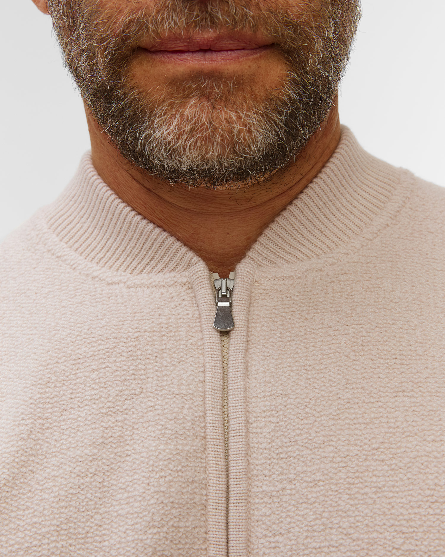 Pánský béžový vlněný svetr na zip Gran Sasso