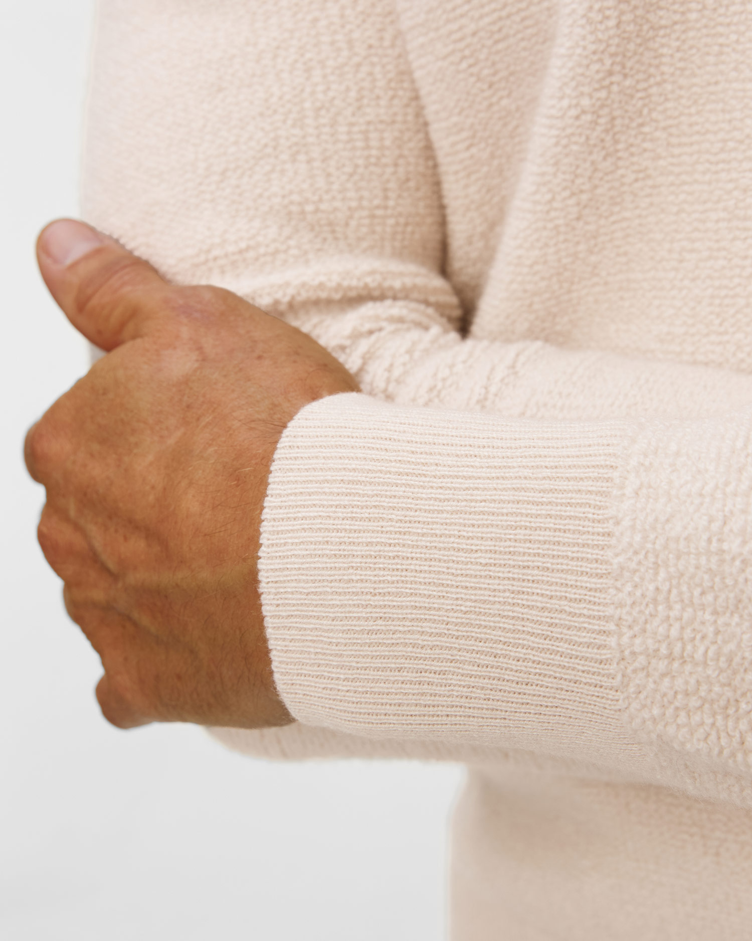 Pánský béžový vlněný svetr na zip Gran Sasso