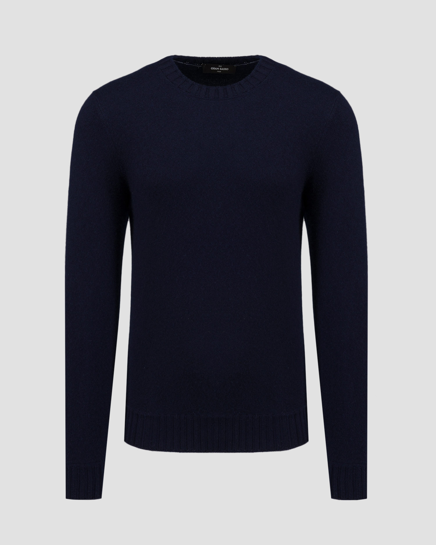 Maglione blu scuro in cashmere da uomo Gran Sasso, Colore/Disegno: Granatowy
