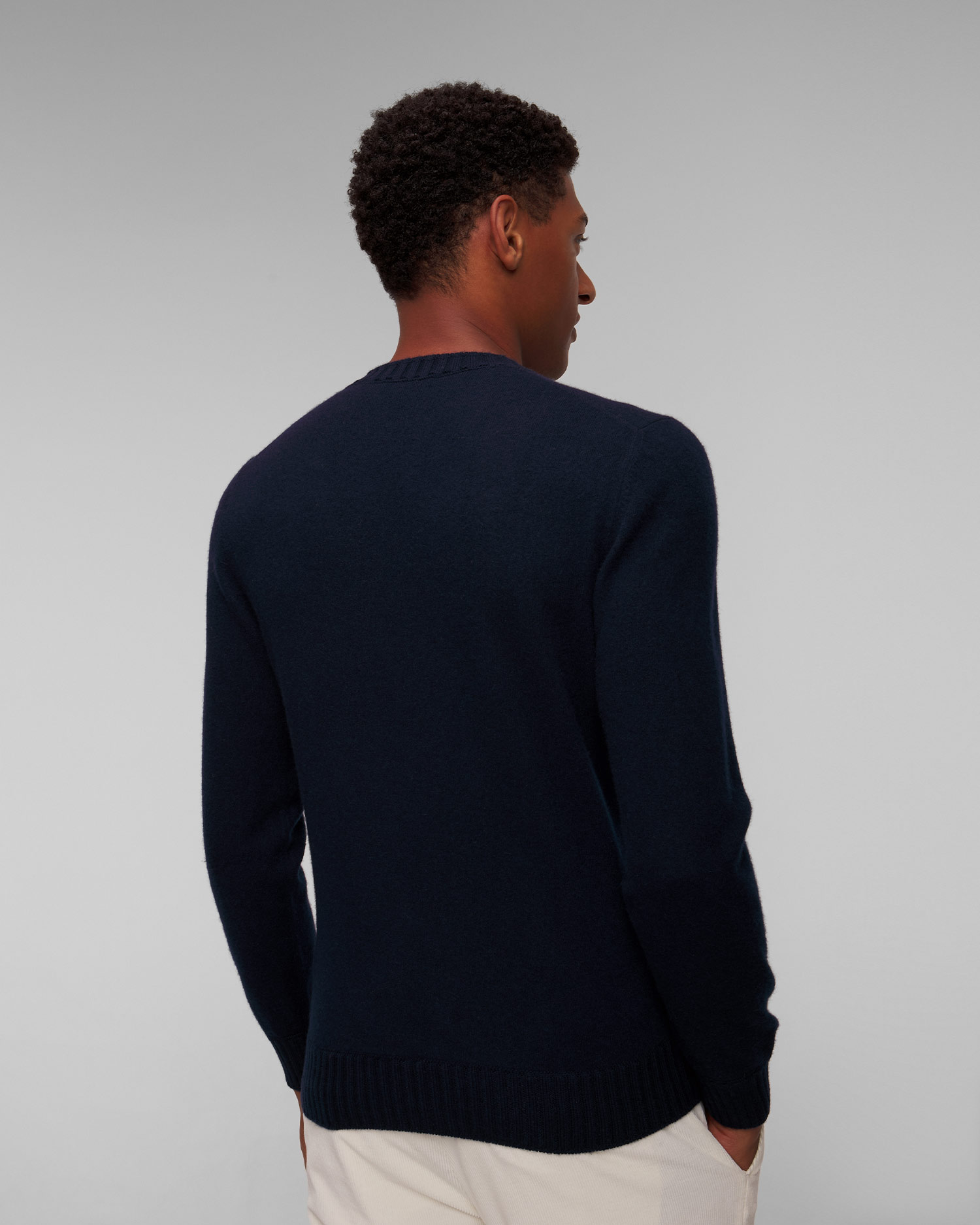 Maglione blu scuro in cashmere da uomo Gran Sasso