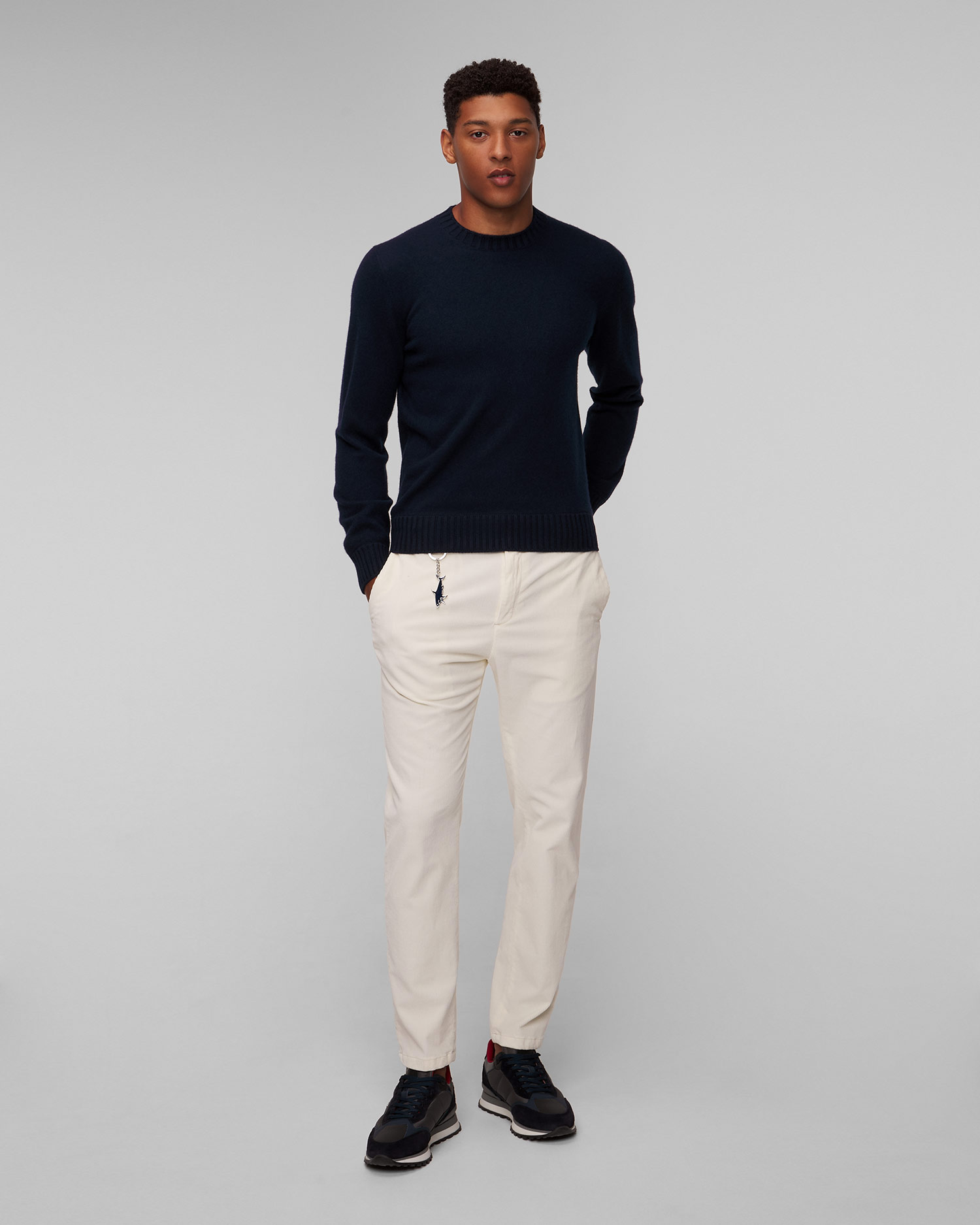 Maglione blu scuro in cashmere da uomo Gran Sasso