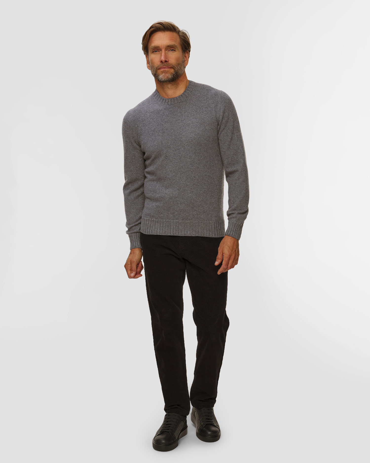 Men's grey cashmere sweater Gran Sasso 
