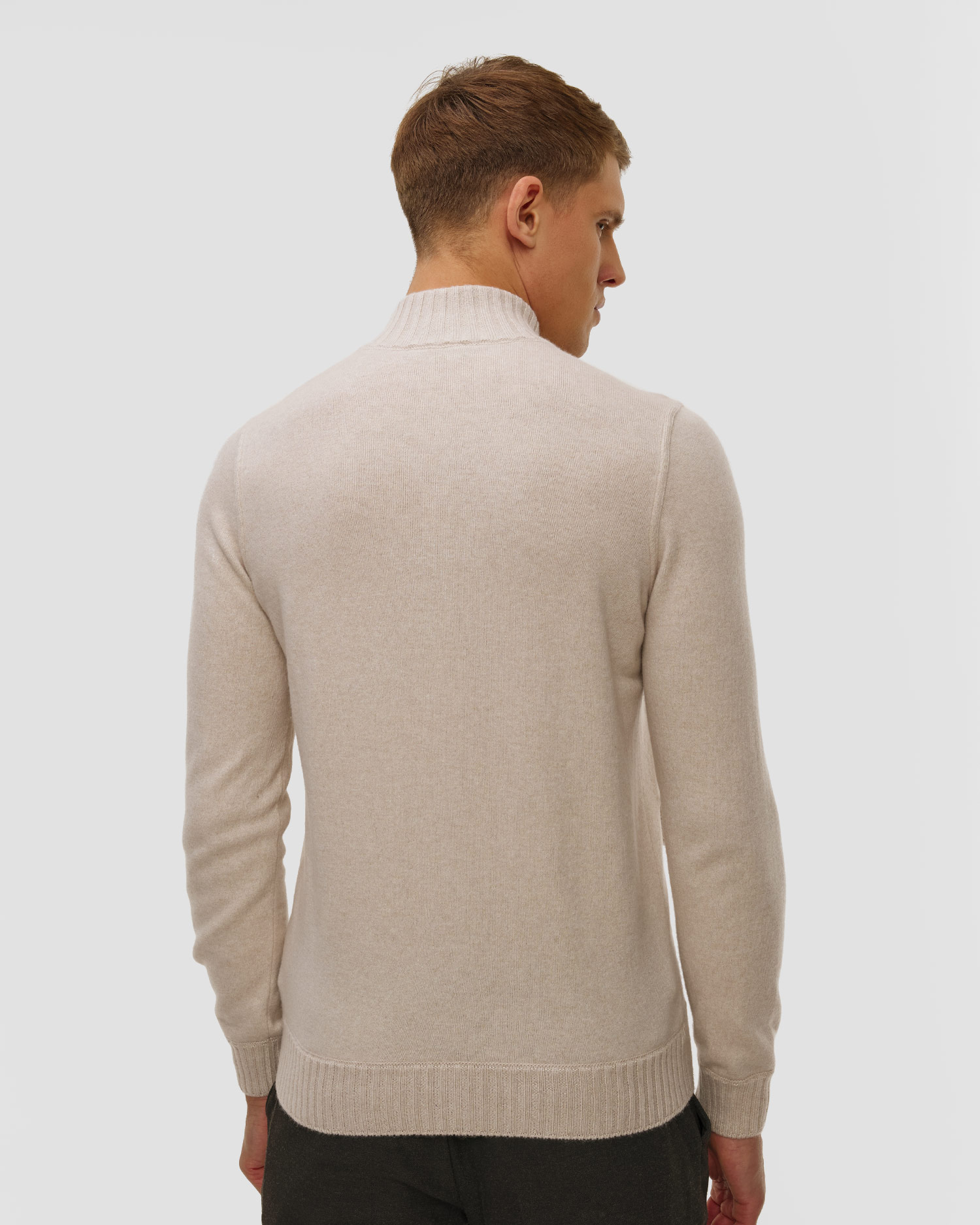 Maglione beige in cashmere da uomo Gran Sasso