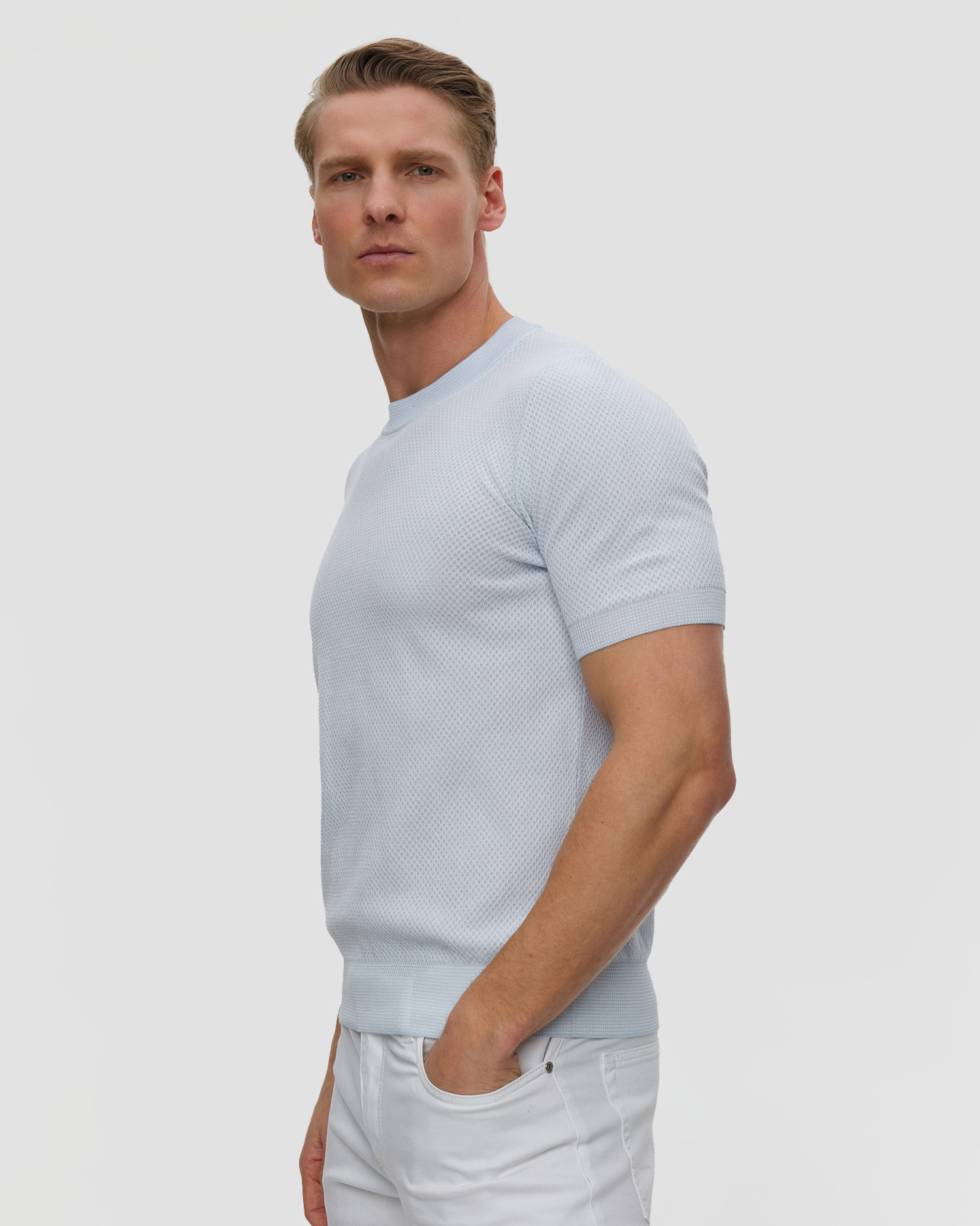 T-shirt dzianinowy męski Gran Sasso