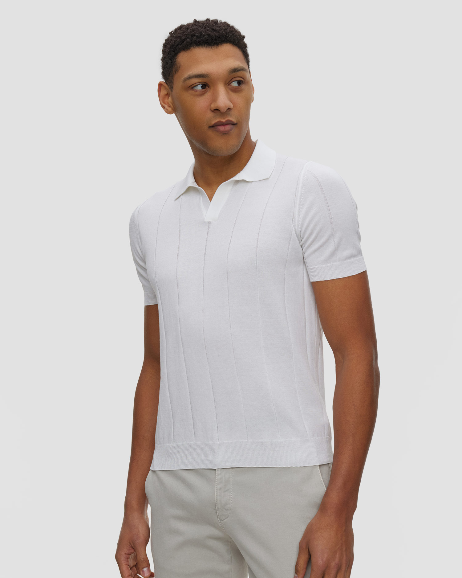 Polo dzianinowe męskie Gran Sasso, Kolor/Wzór: Biały