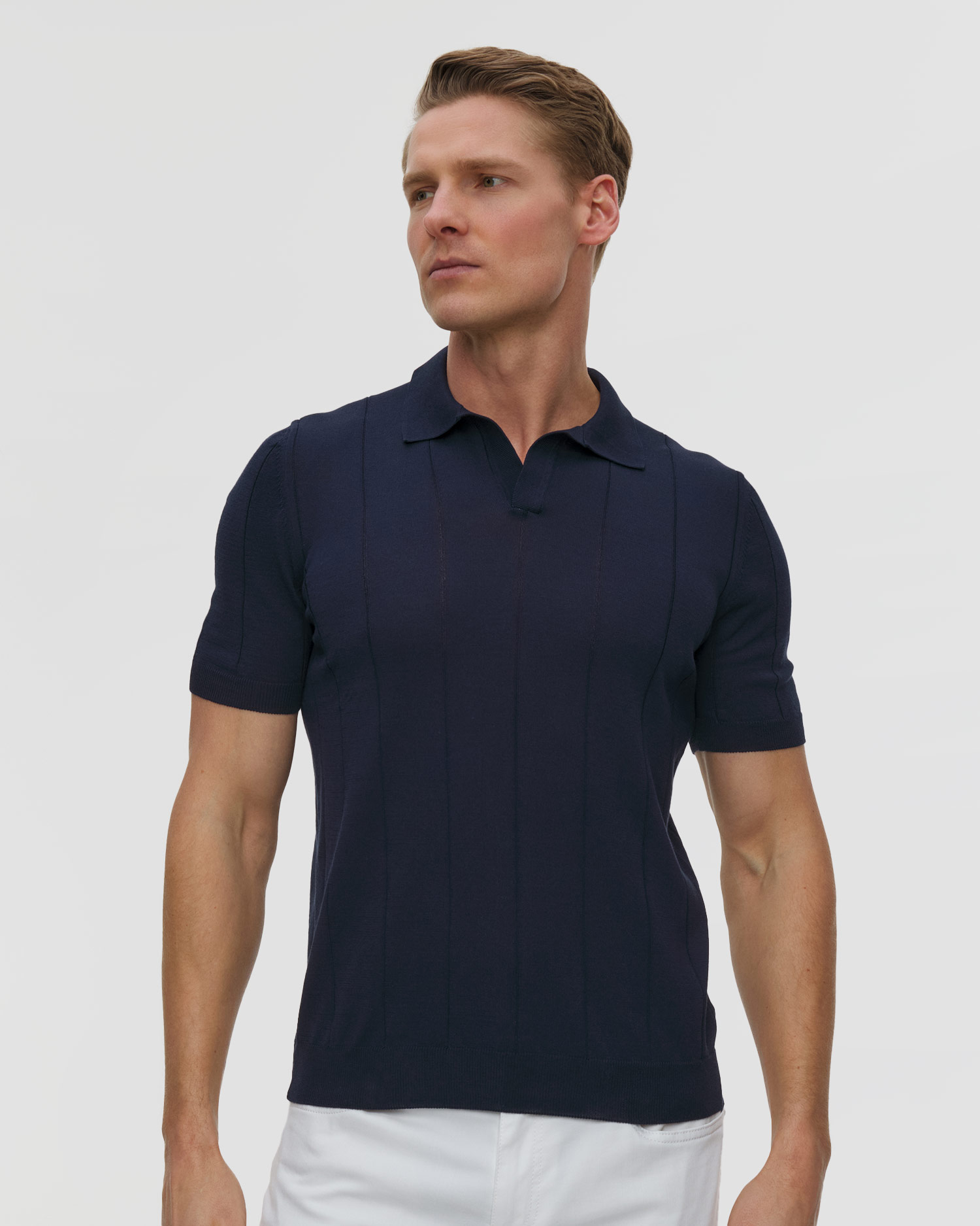 Polo dzianinowe męskie Gran Sasso, Kolor/Wzór: Czarny