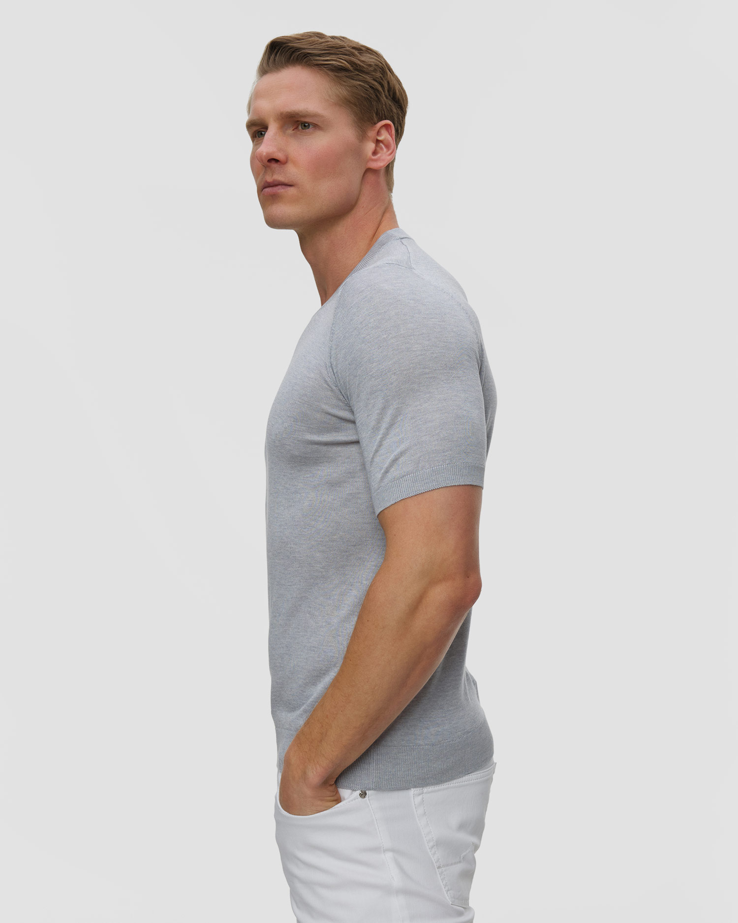 T-shirt jedwabny męski Gran Sasso