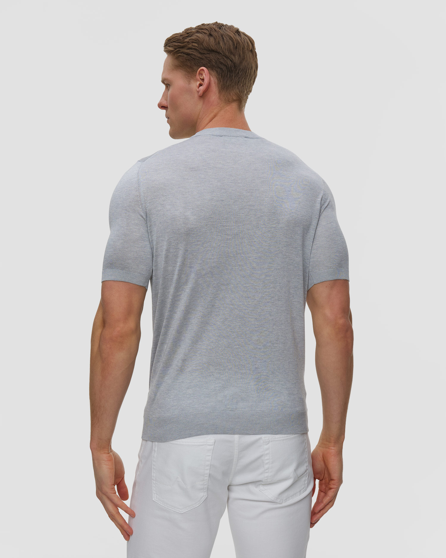 T-shirt jedwabny męski Gran Sasso