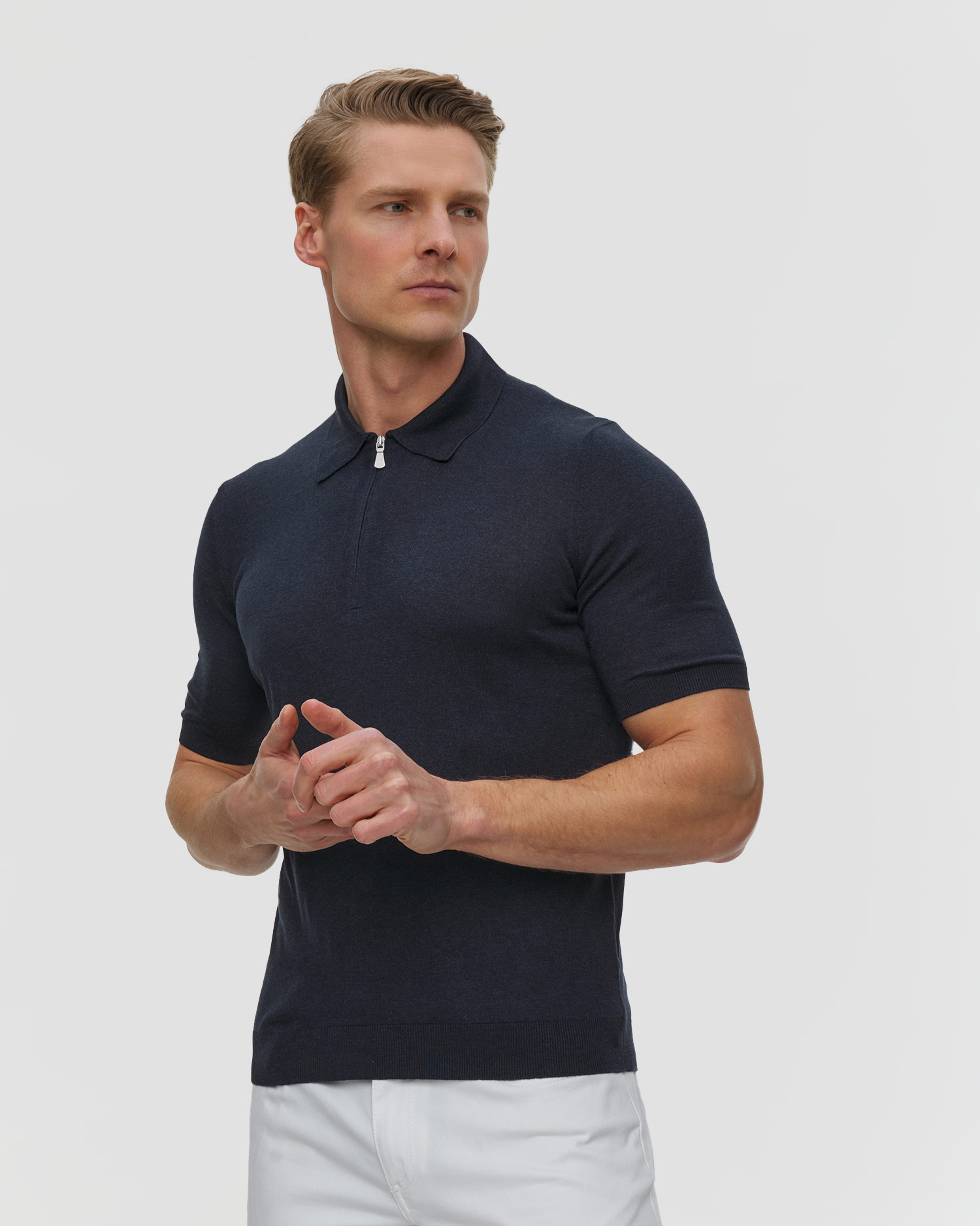 Polo jedwabne męskie Gran Sasso