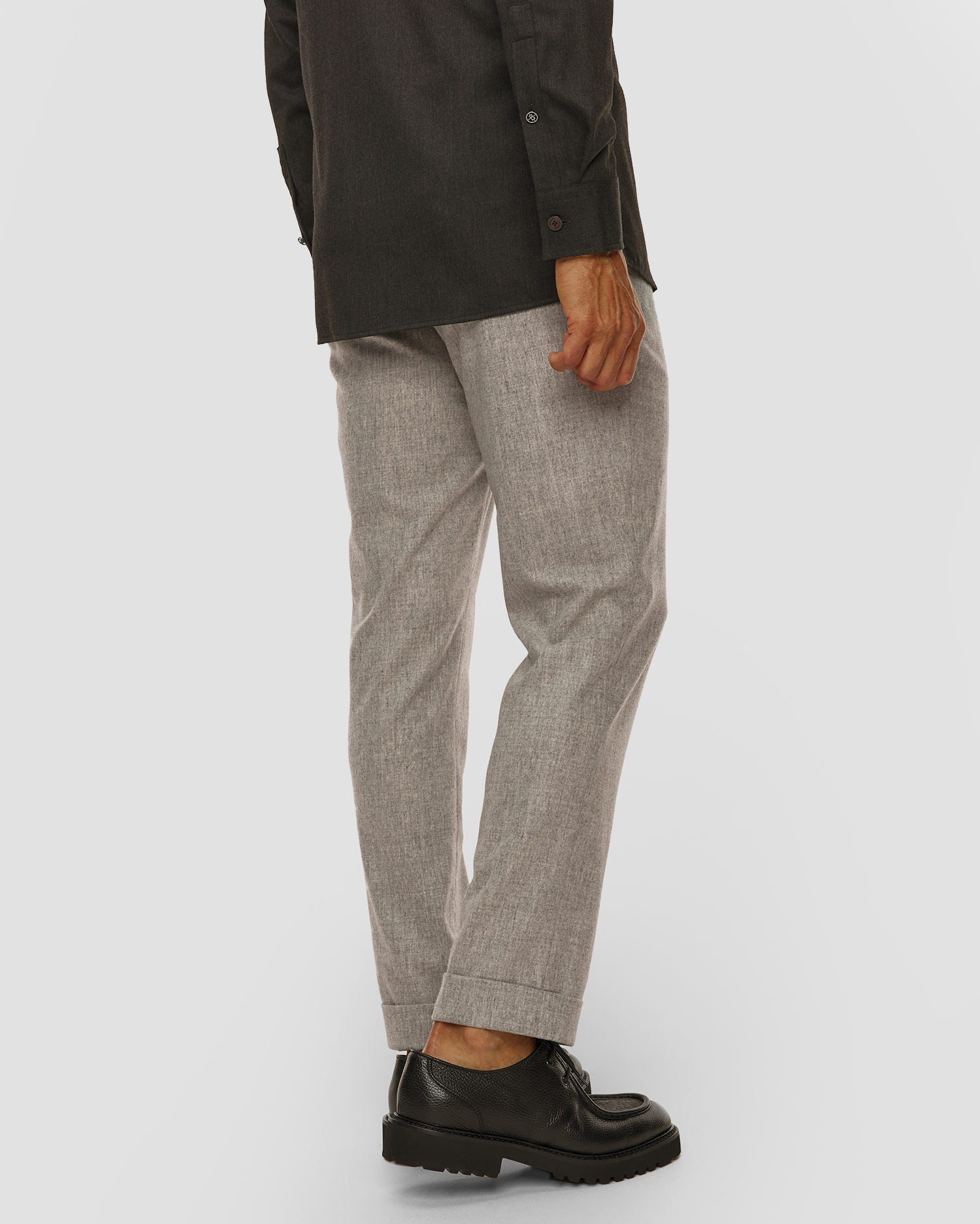 Szare spodnie wełniane męskie Gran Sasso