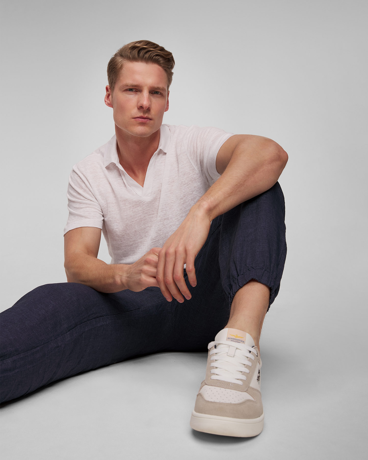 Polo en lin pour hommes Gran Sasso