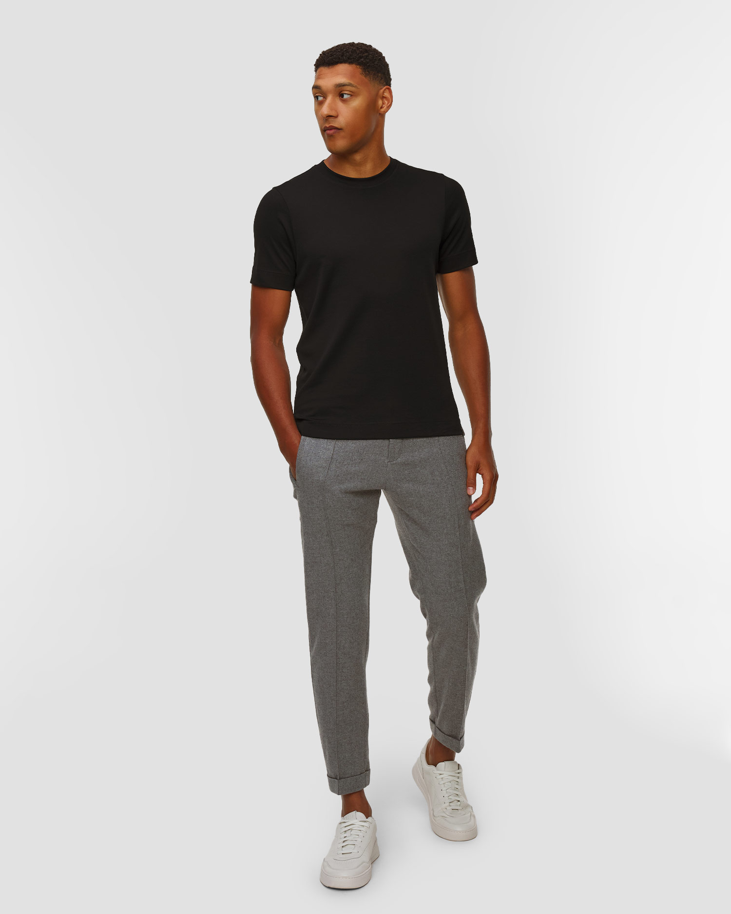 T-shirt noir pour hommes Gran Sasso