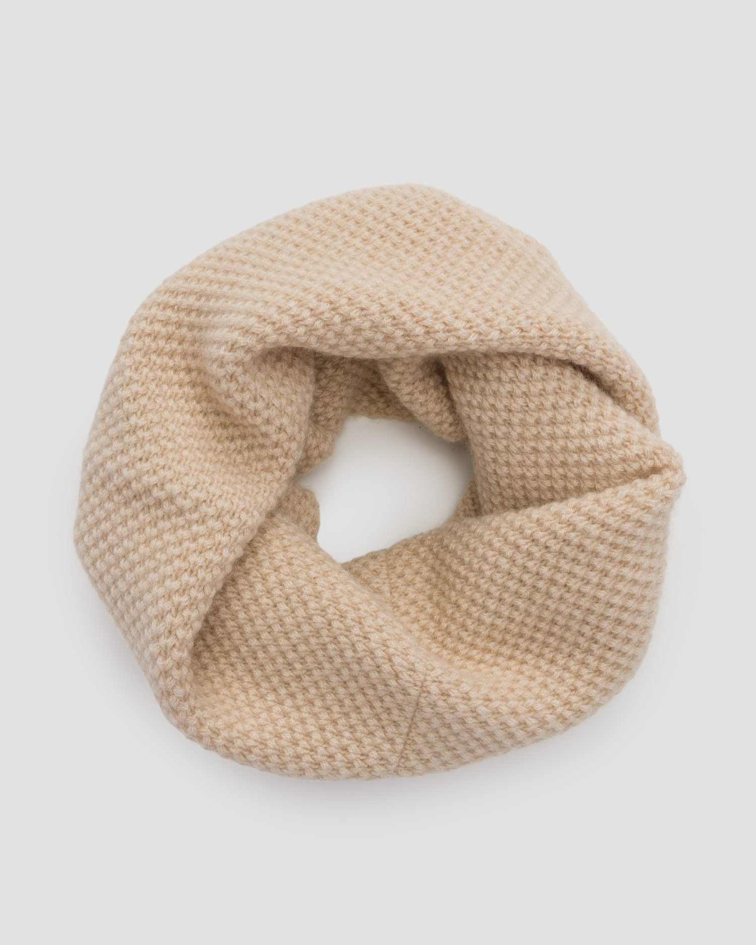 Women's beige cashmere infinity scarf Kujten Moss