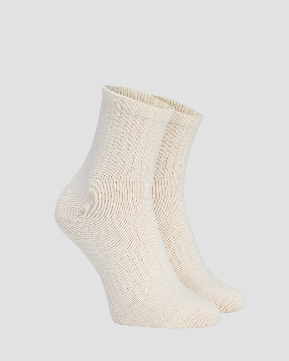 Bílé dámské ponožky z kašmíru Kujten Socks